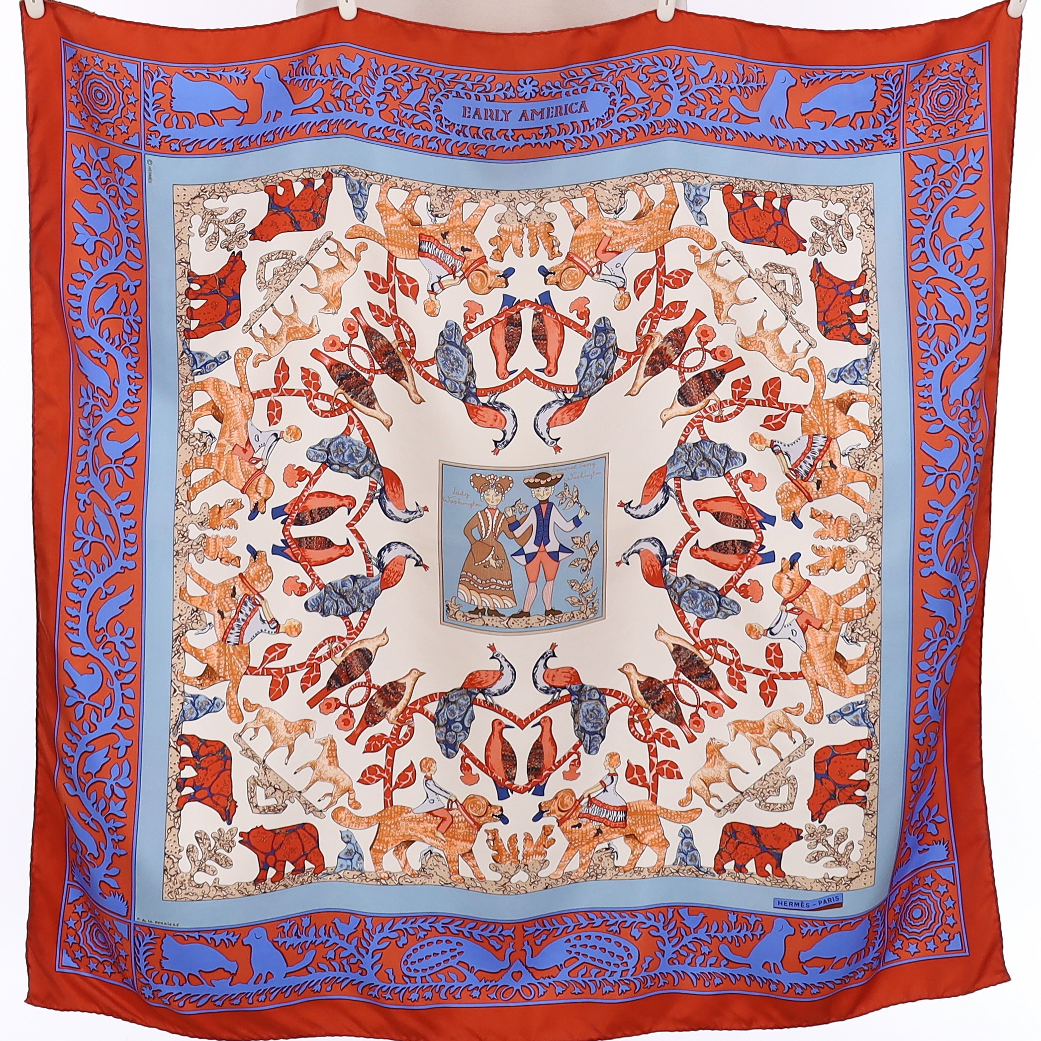 Hermès Early America Silk Scarf Quite Rare
