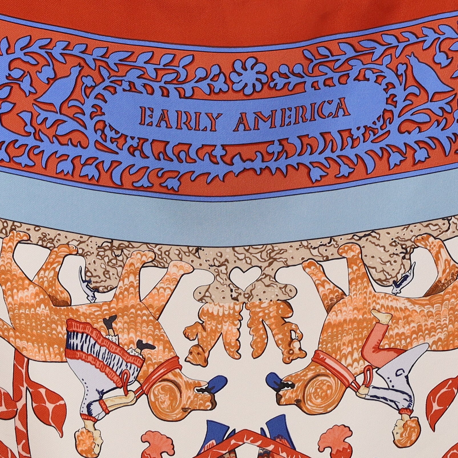 Hermès Early America Silk Scarf Quite Rare