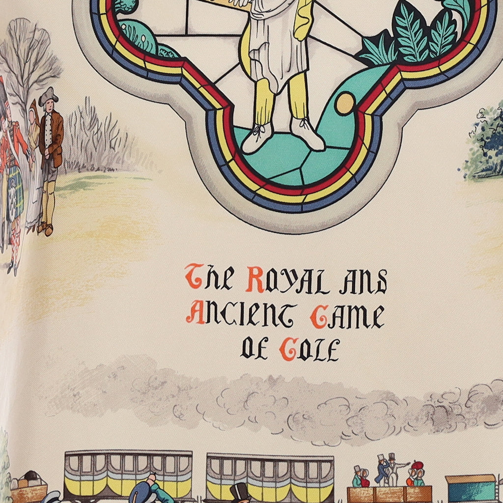 Hermès The Royal and Ancient Game of Golf Silk Scarf Quite Rare