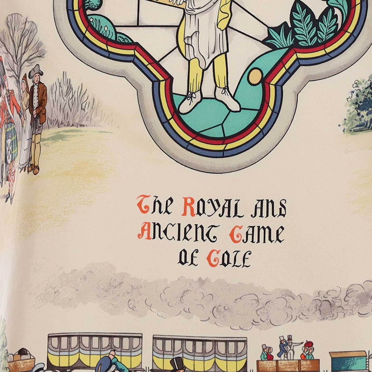 Hermès The Royal and Ancient Game of Golf Silk Scarf Quite Rare