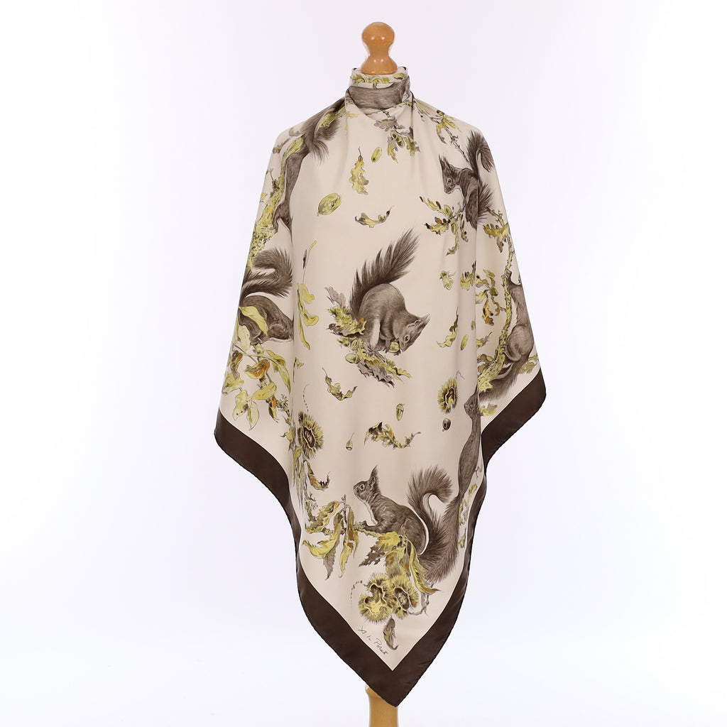 Hermès Les Écureuils Silk Scarf Rare