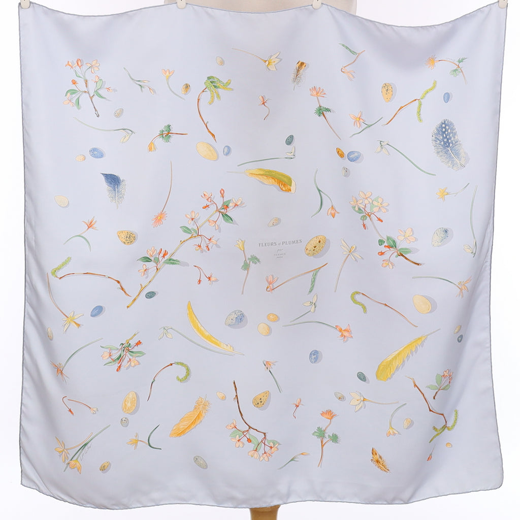 Hermès Fleurs et Plumes Silk Scarf