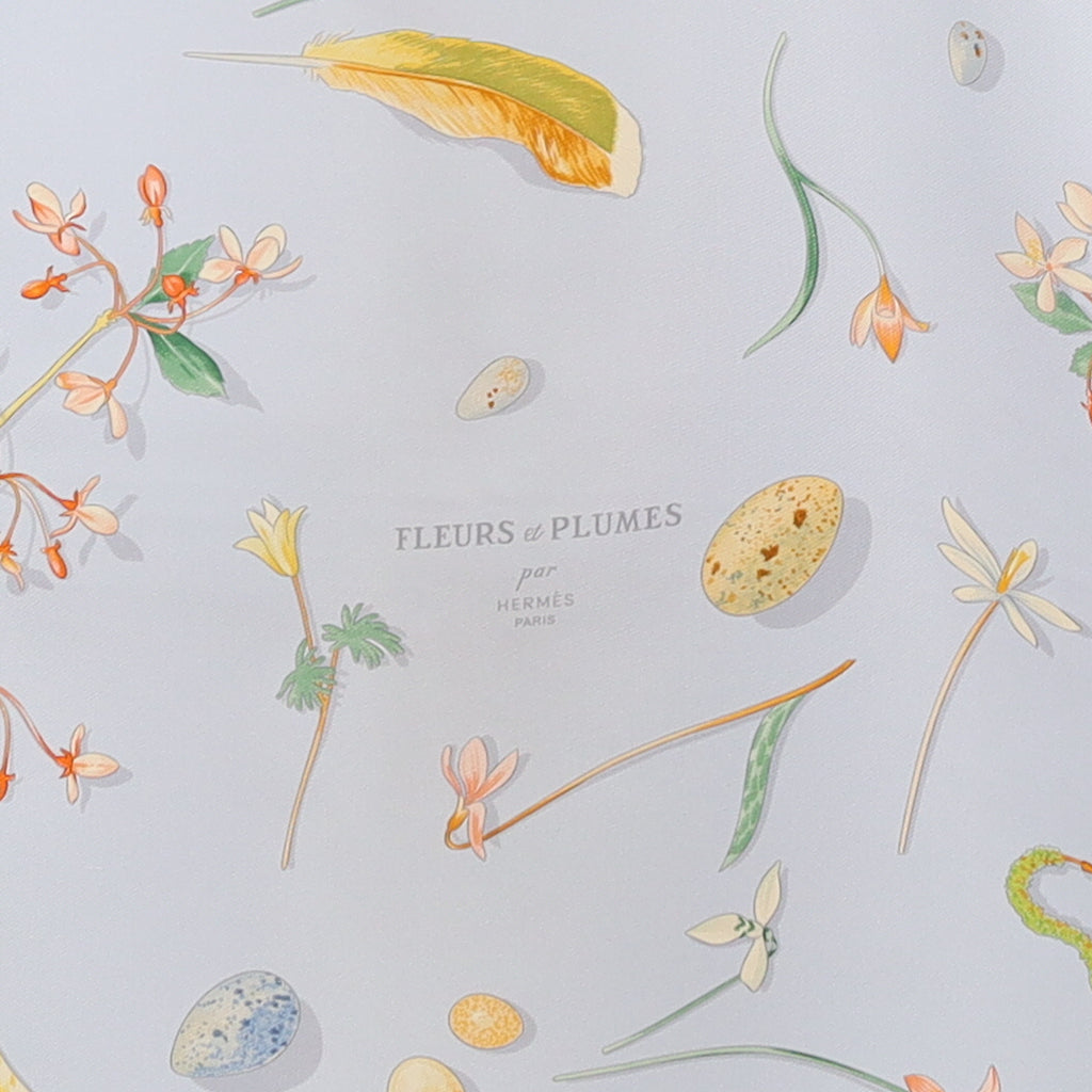 Hermès Fleurs et Plumes Silk Scarf