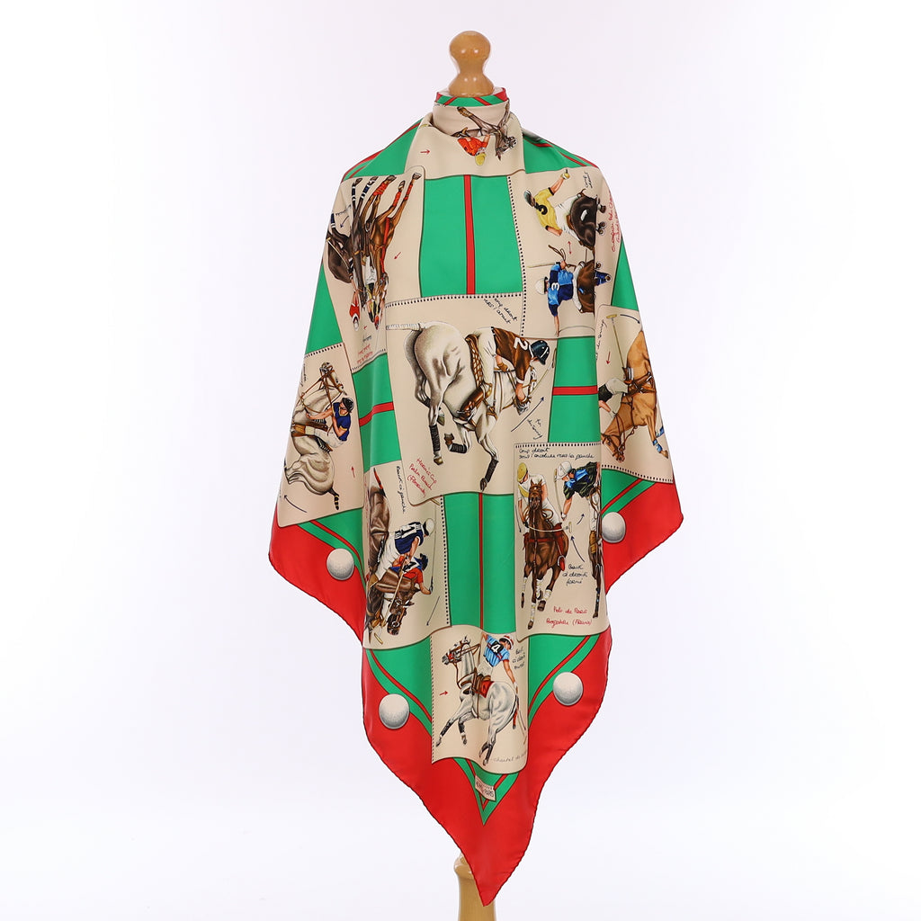 Hermès Le Monde du Polo Silk Scarf Quite Rare