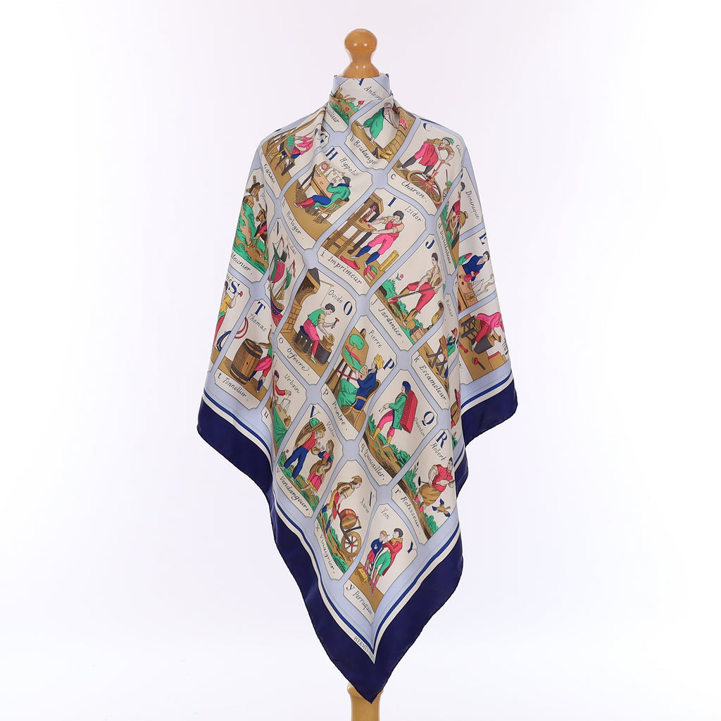 Hermès L'alphabet des Métiers Silk Scarf Rare