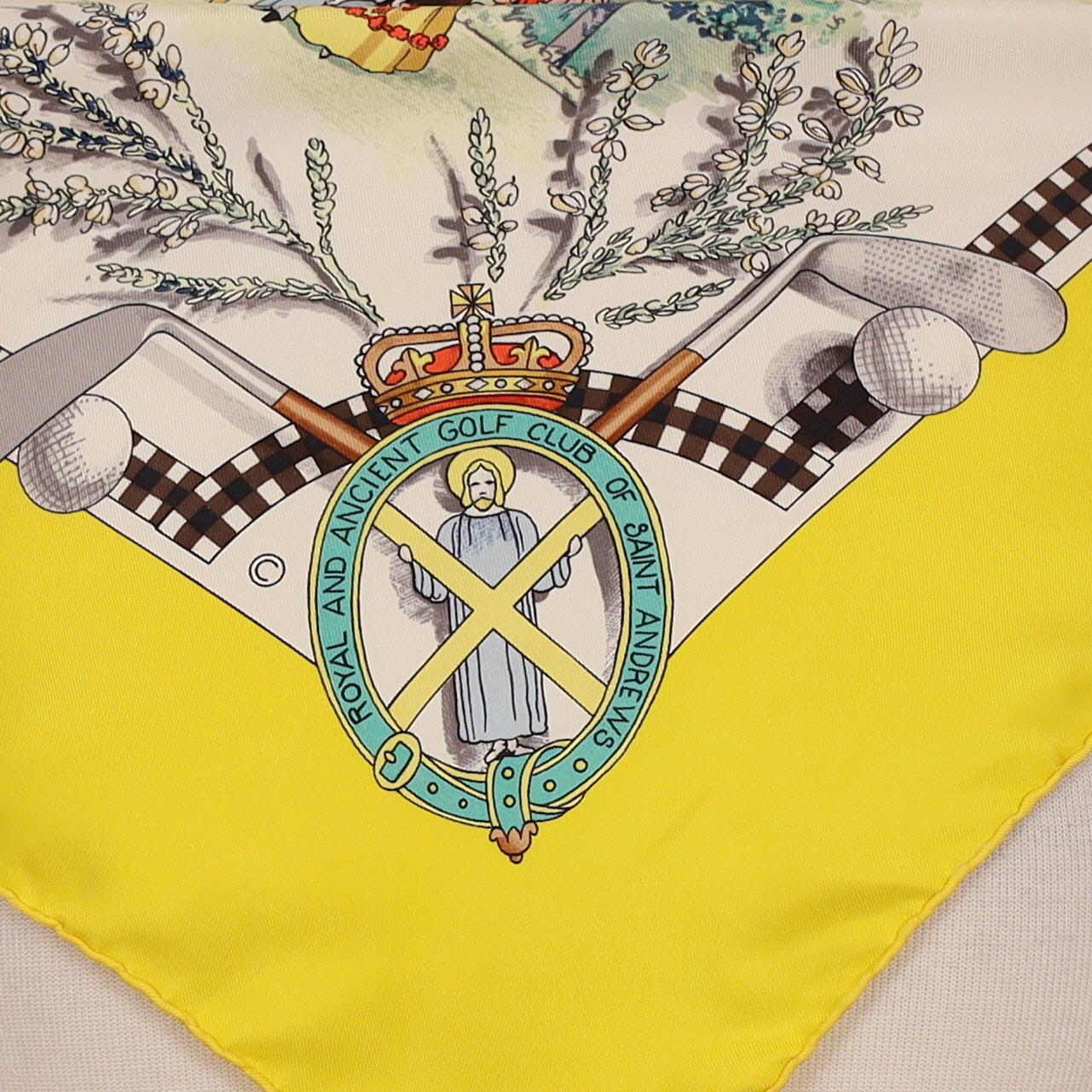 Hermès The Royal and Ancient Game of Golf Silk Scarf Quite Rare
