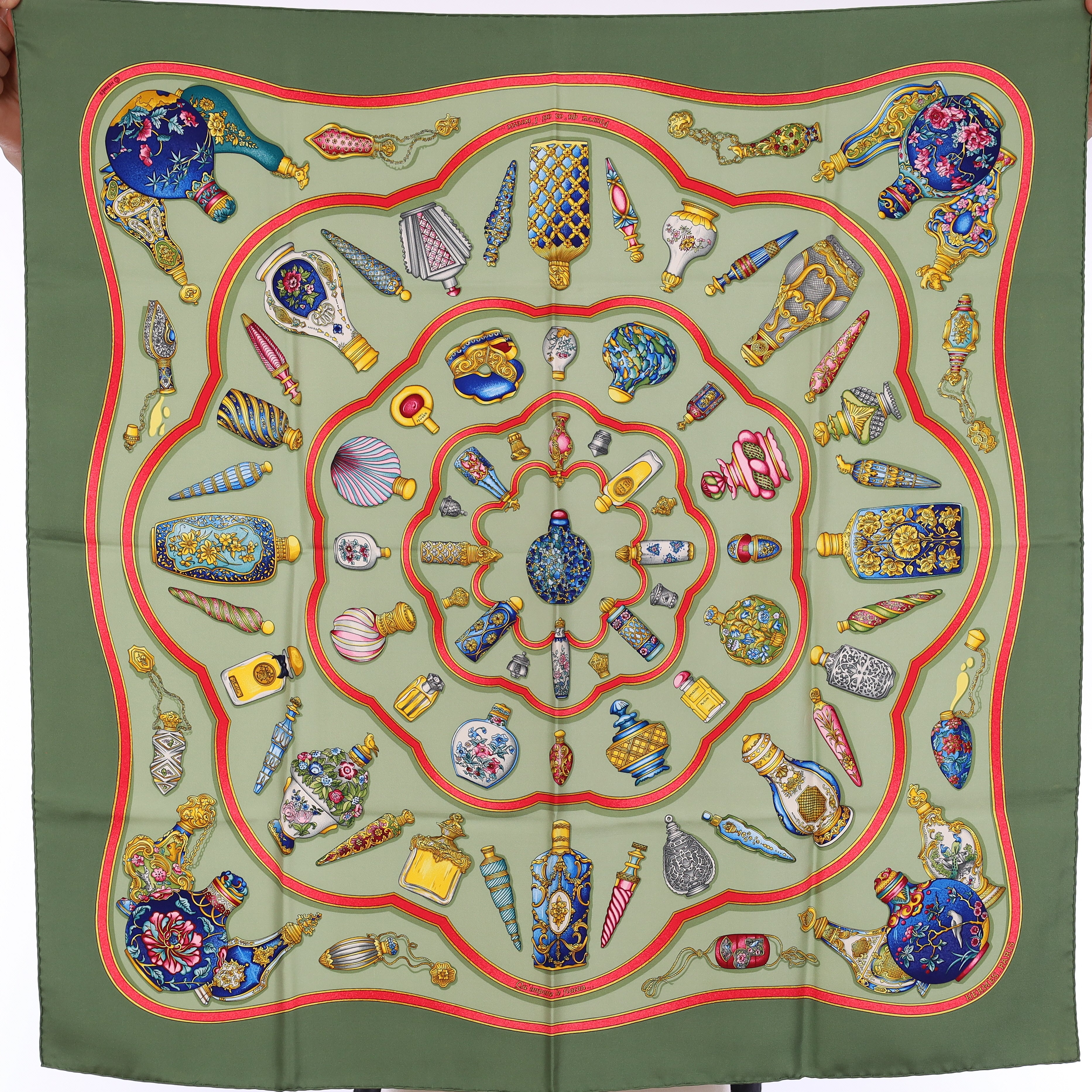 Pristine Hermès Qu Importe Le Flacon Silk Scarf