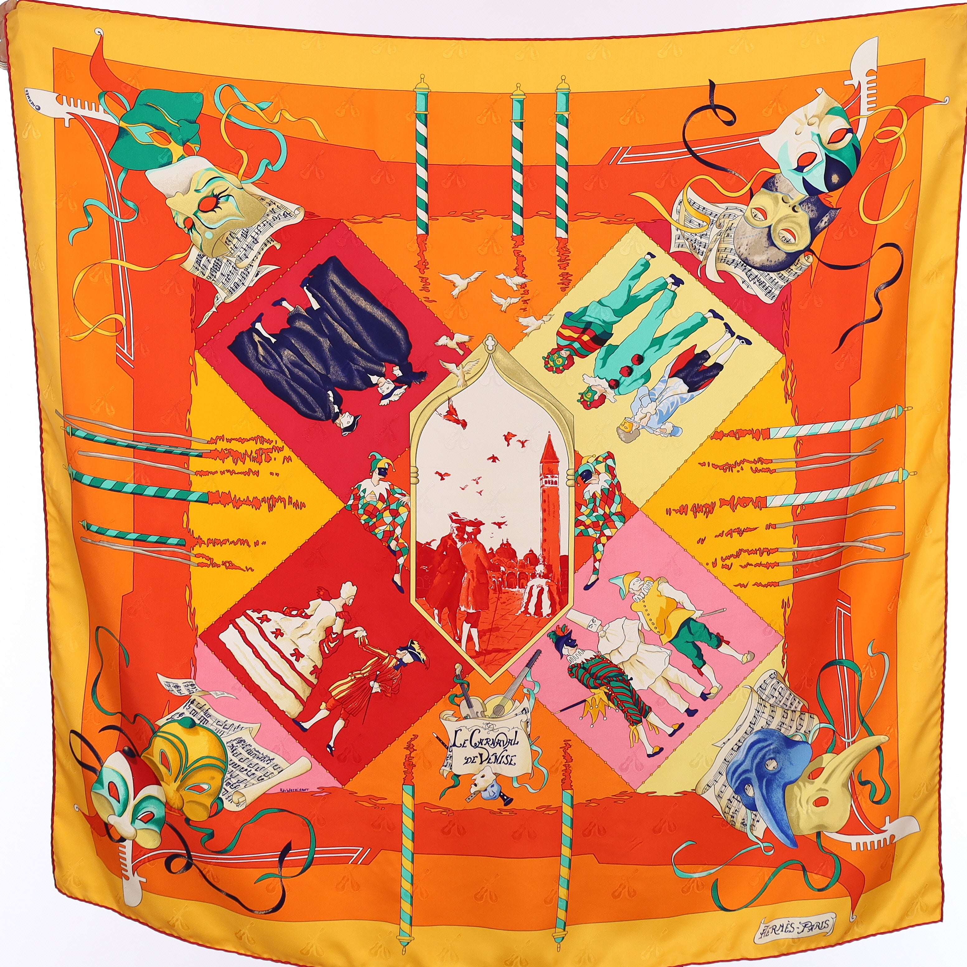Hermès Le Carnaval de Venise Silk Scarf