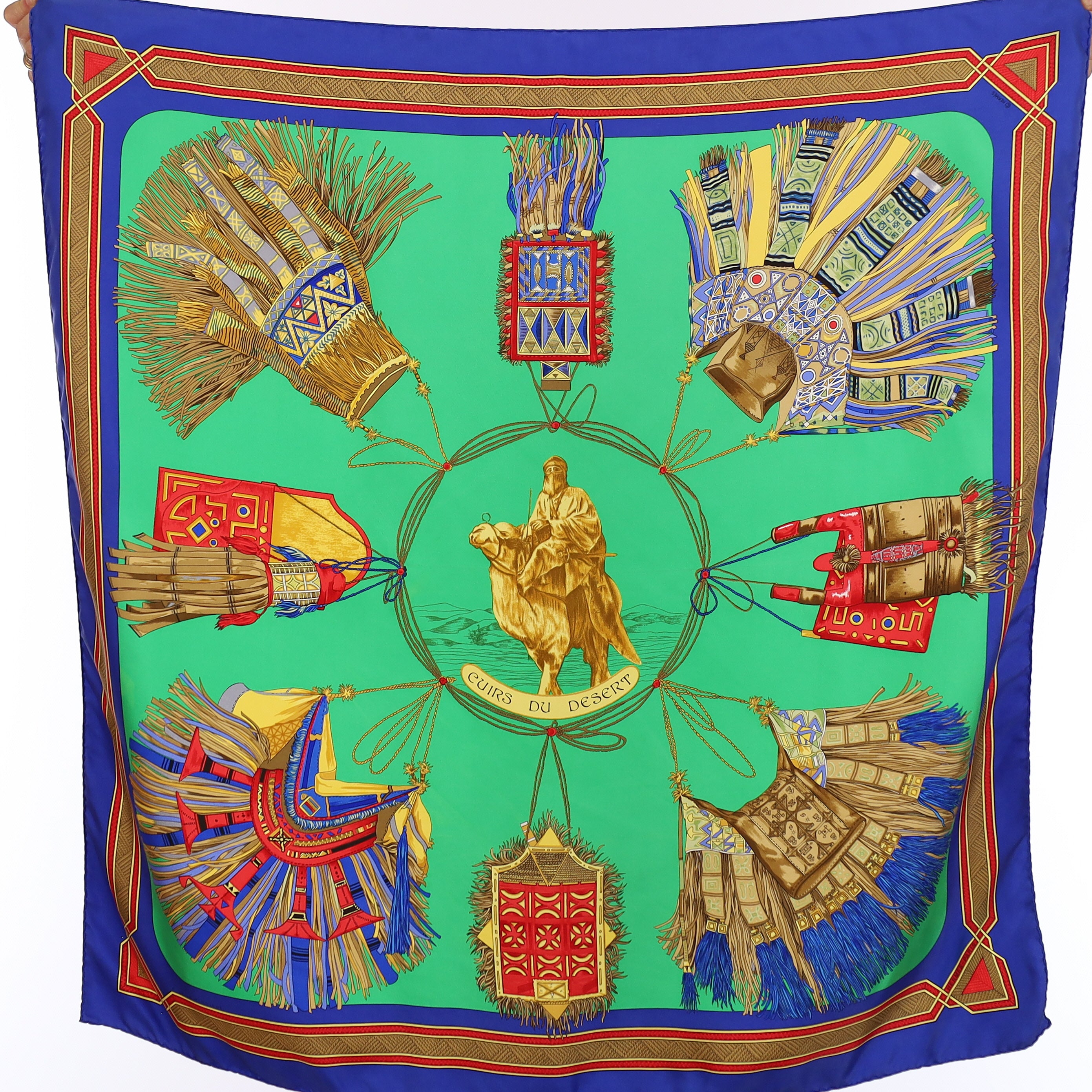 Hermès Cuirs du Desert Silk Scarf