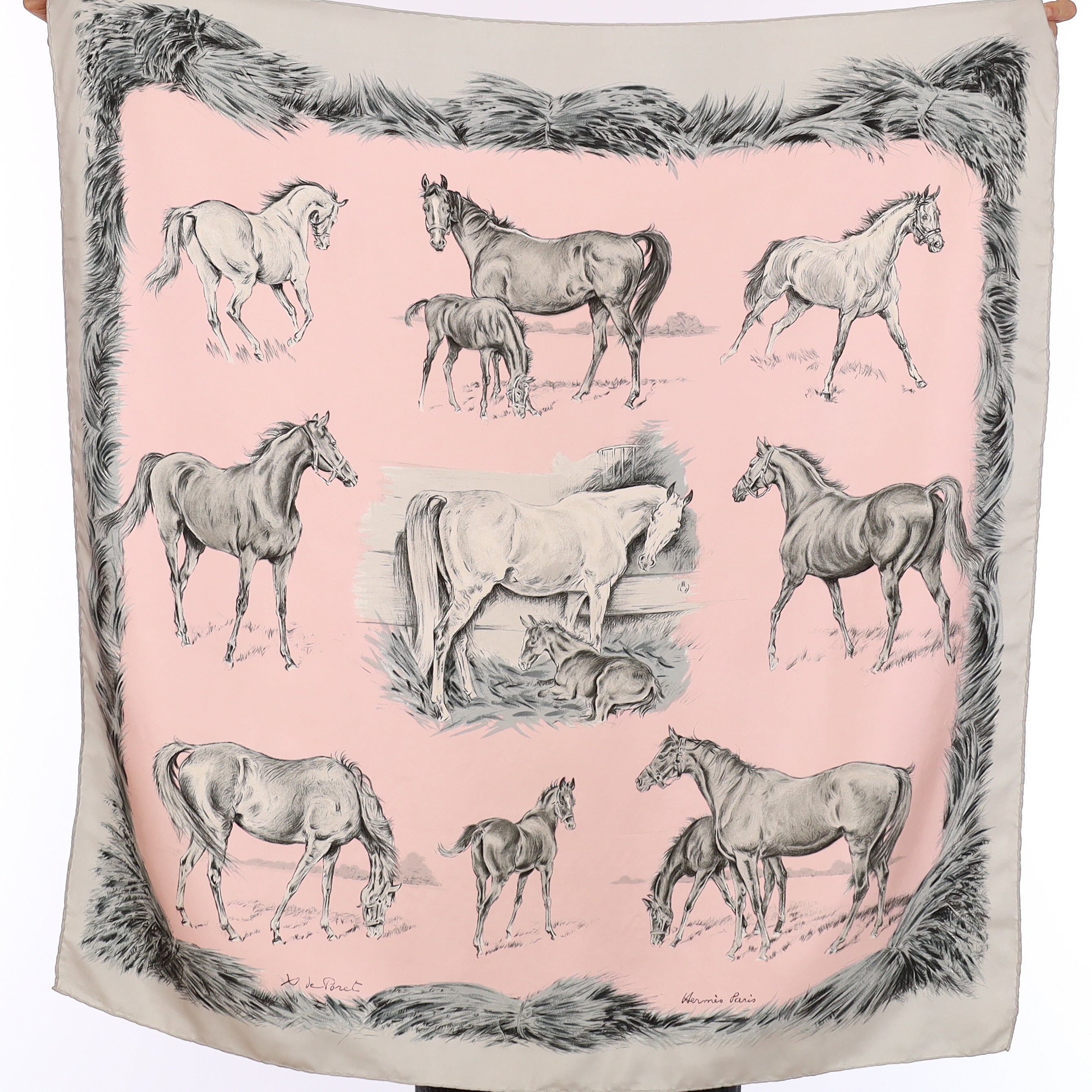Hermès Les Poulains Silk Scarf Rare