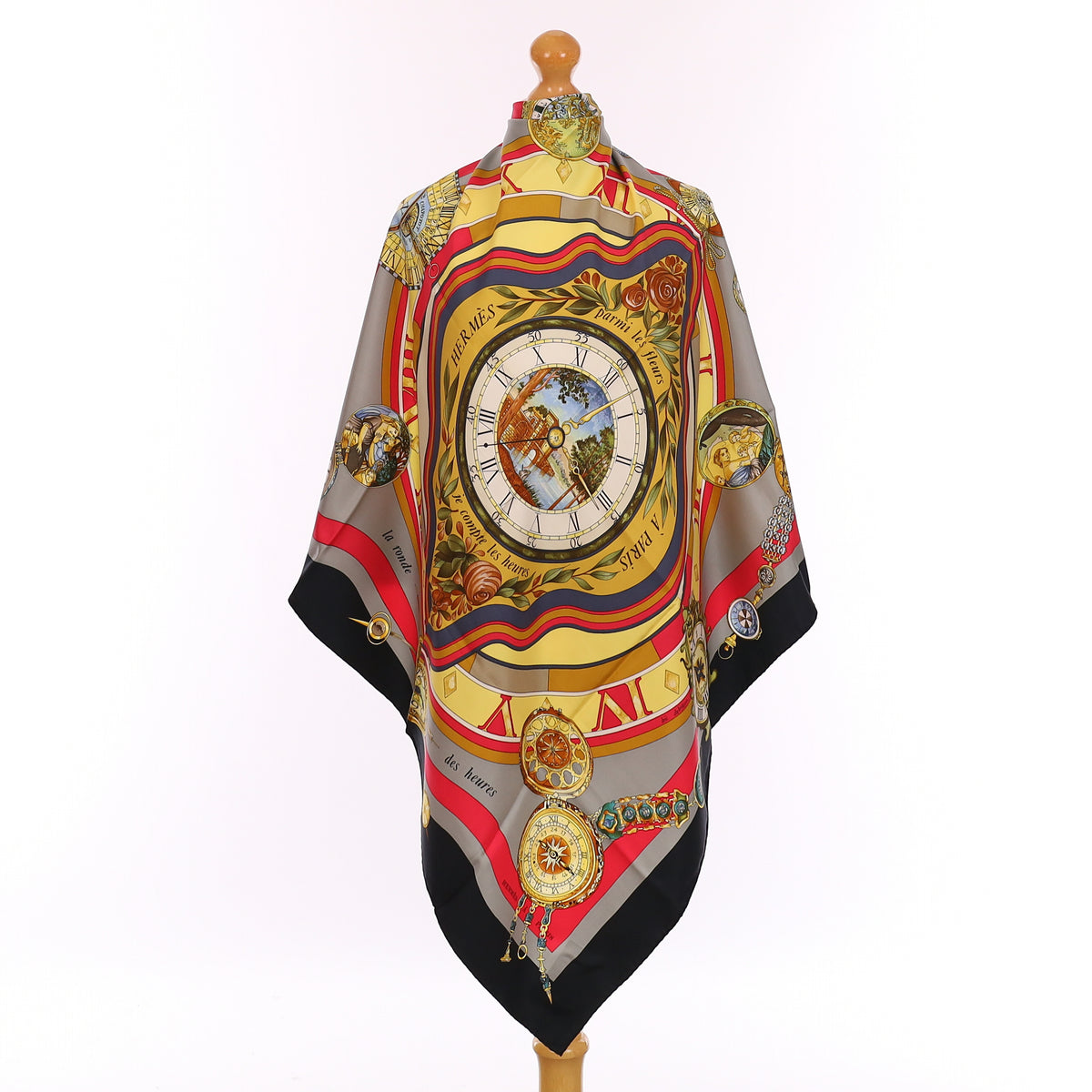 Hermès Parmi les Fleurs je Compte les Heures Silk Scarf