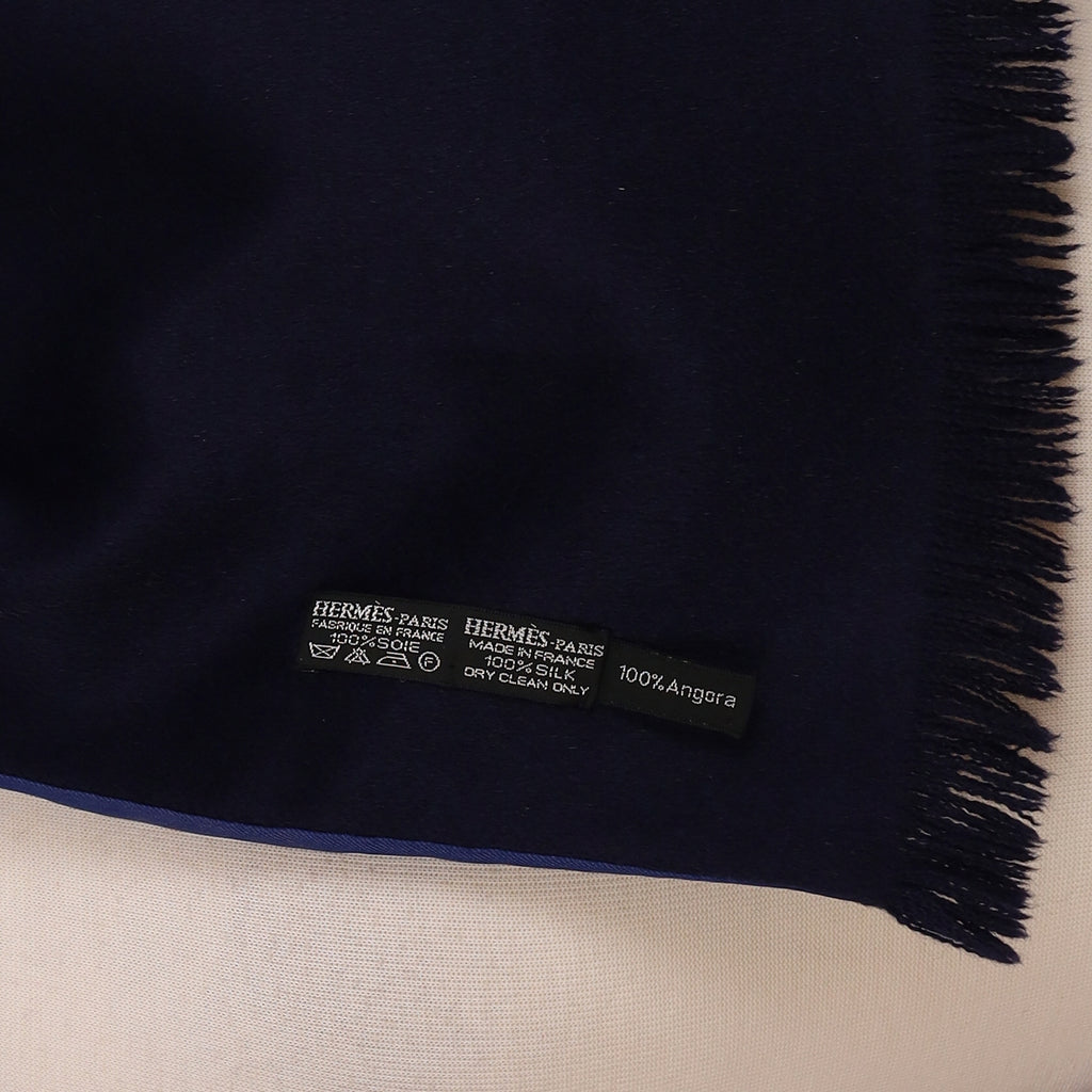 Hermès Silk and Angora Opera Style Scarf