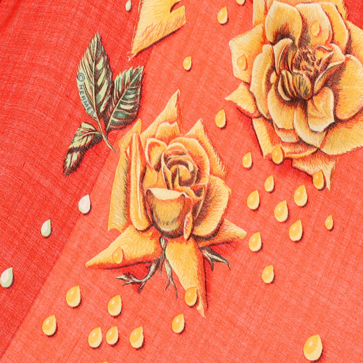Pristine Hermès La Rosée Floral Cashmere and Silk Shawl