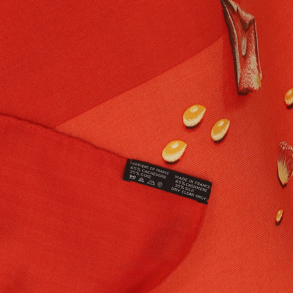 Pristine Hermès La Rosée Floral Cashmere and Silk Shawl