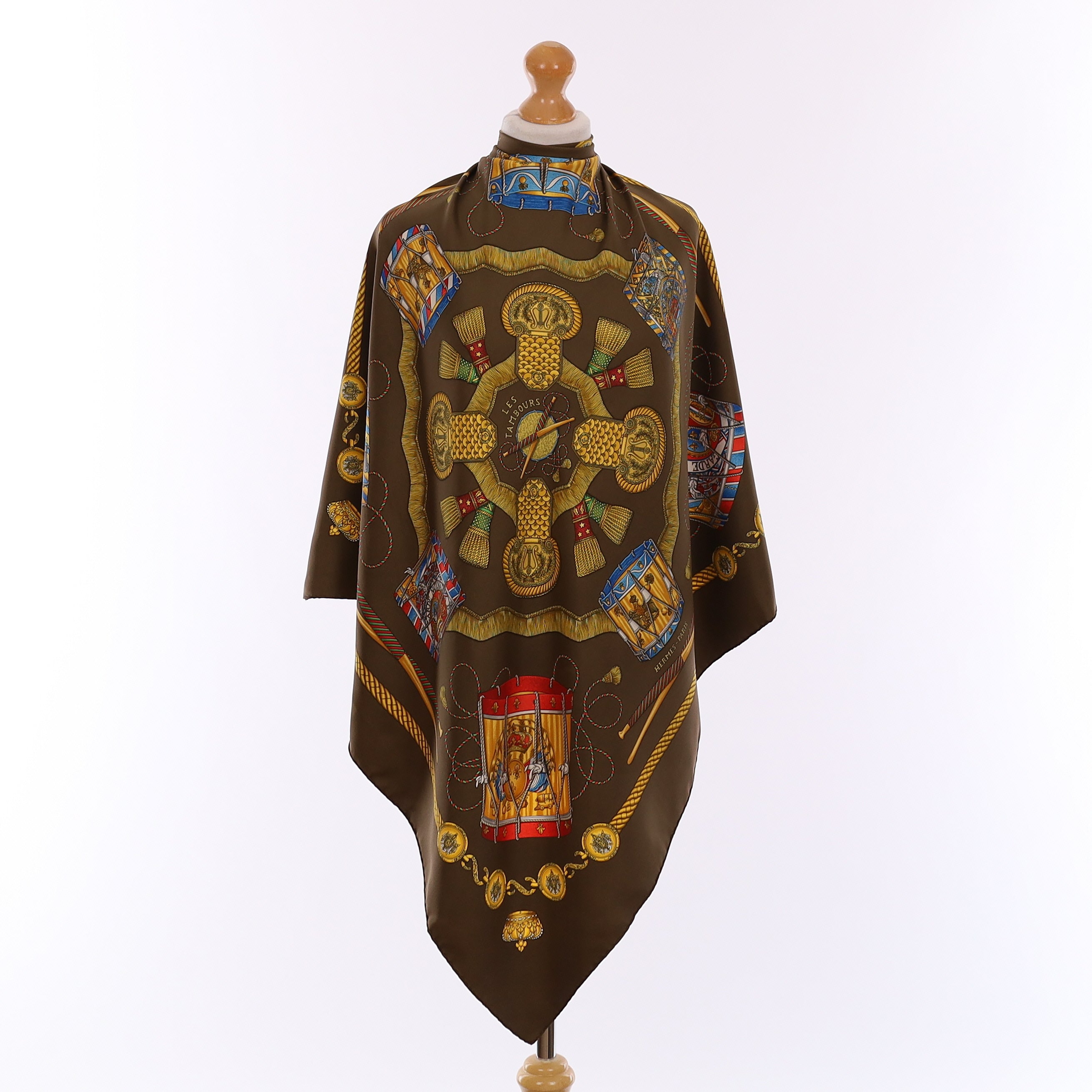 Hermès Les Tambours Silk Scarf