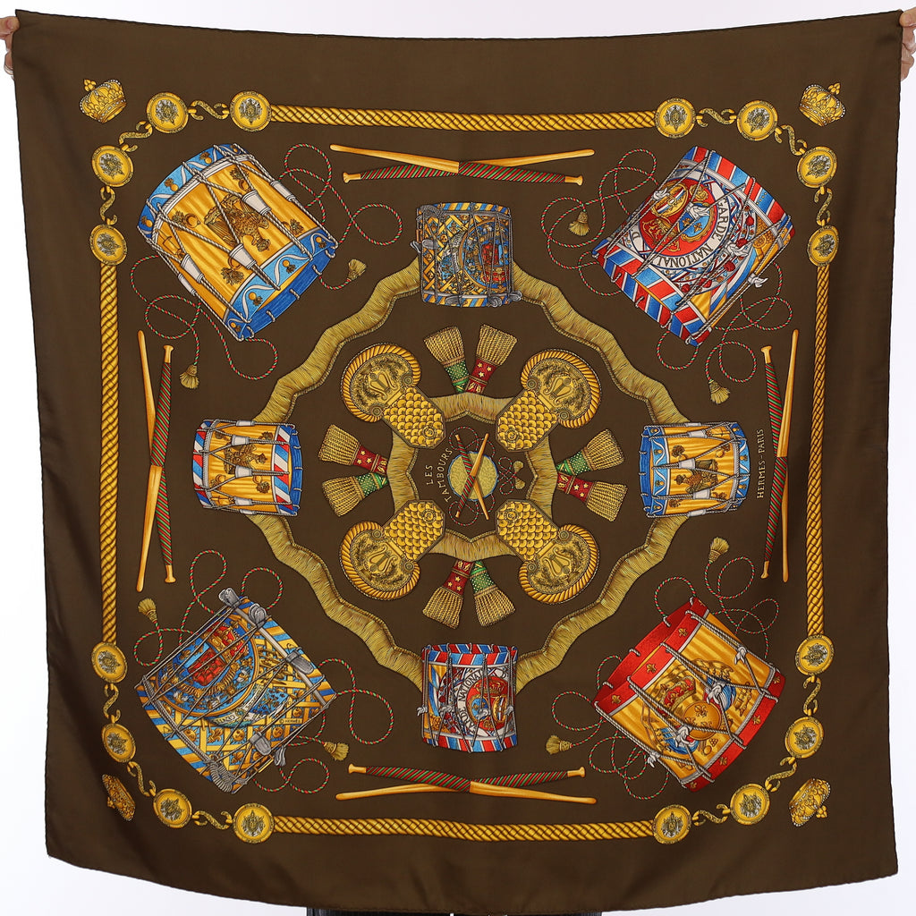 Hermès Les Tambours Silk Scarf