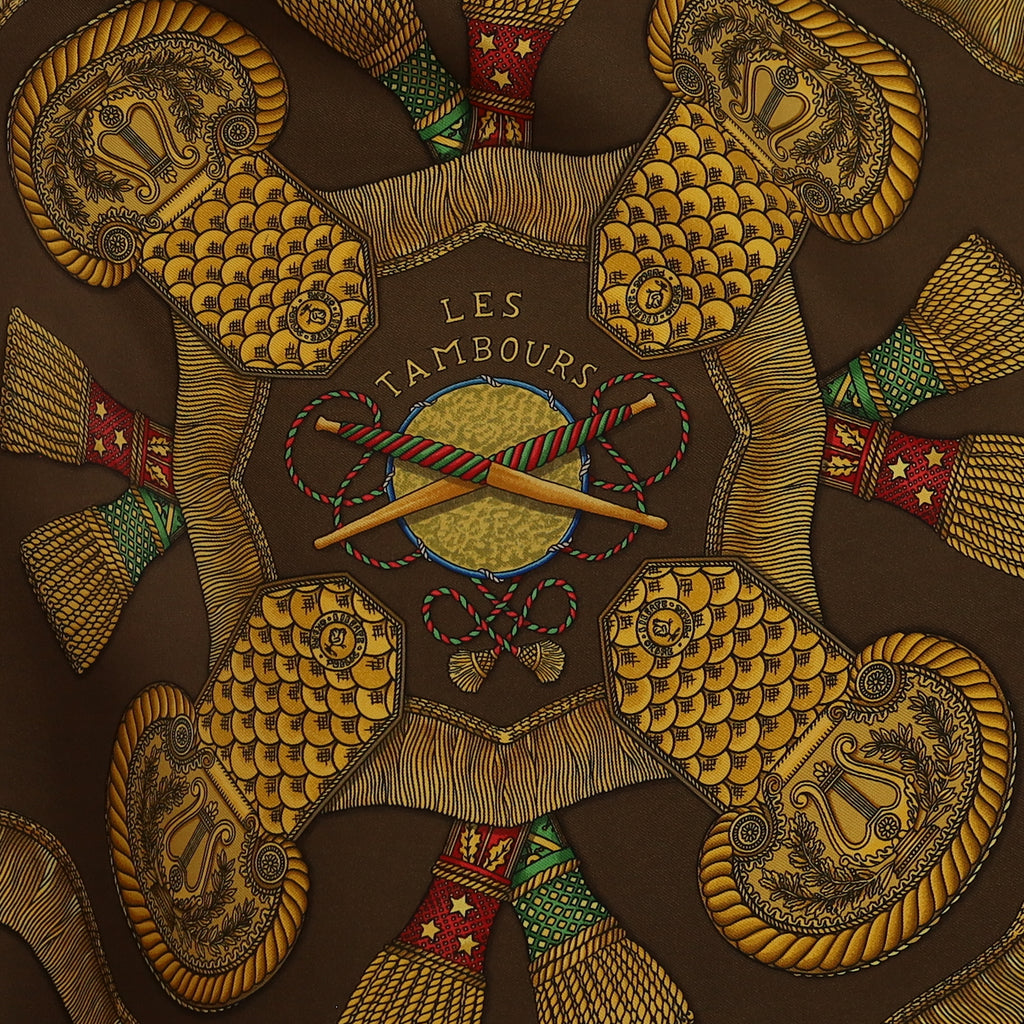 Hermès Les Tambours Silk Scarf