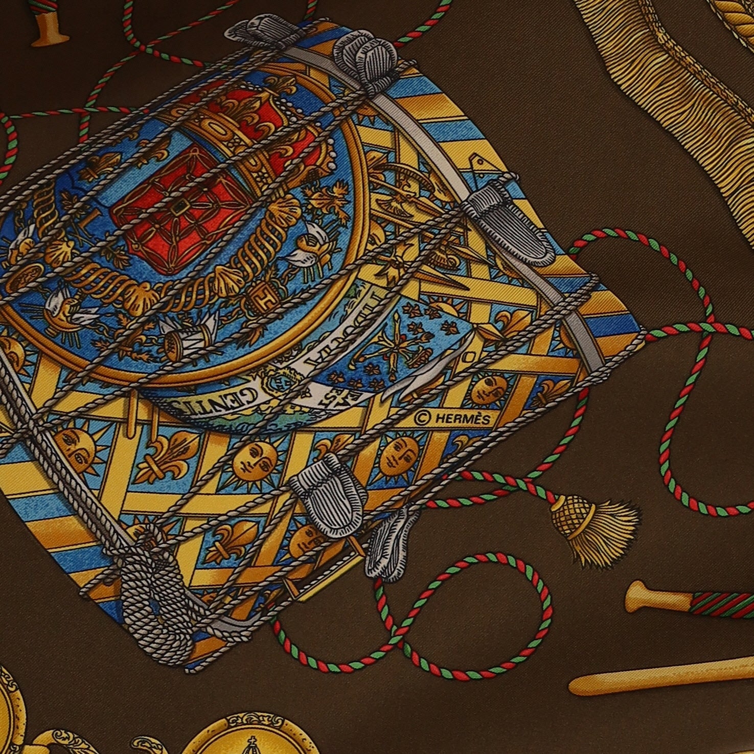 Hermès Les Tambours Silk Scarf