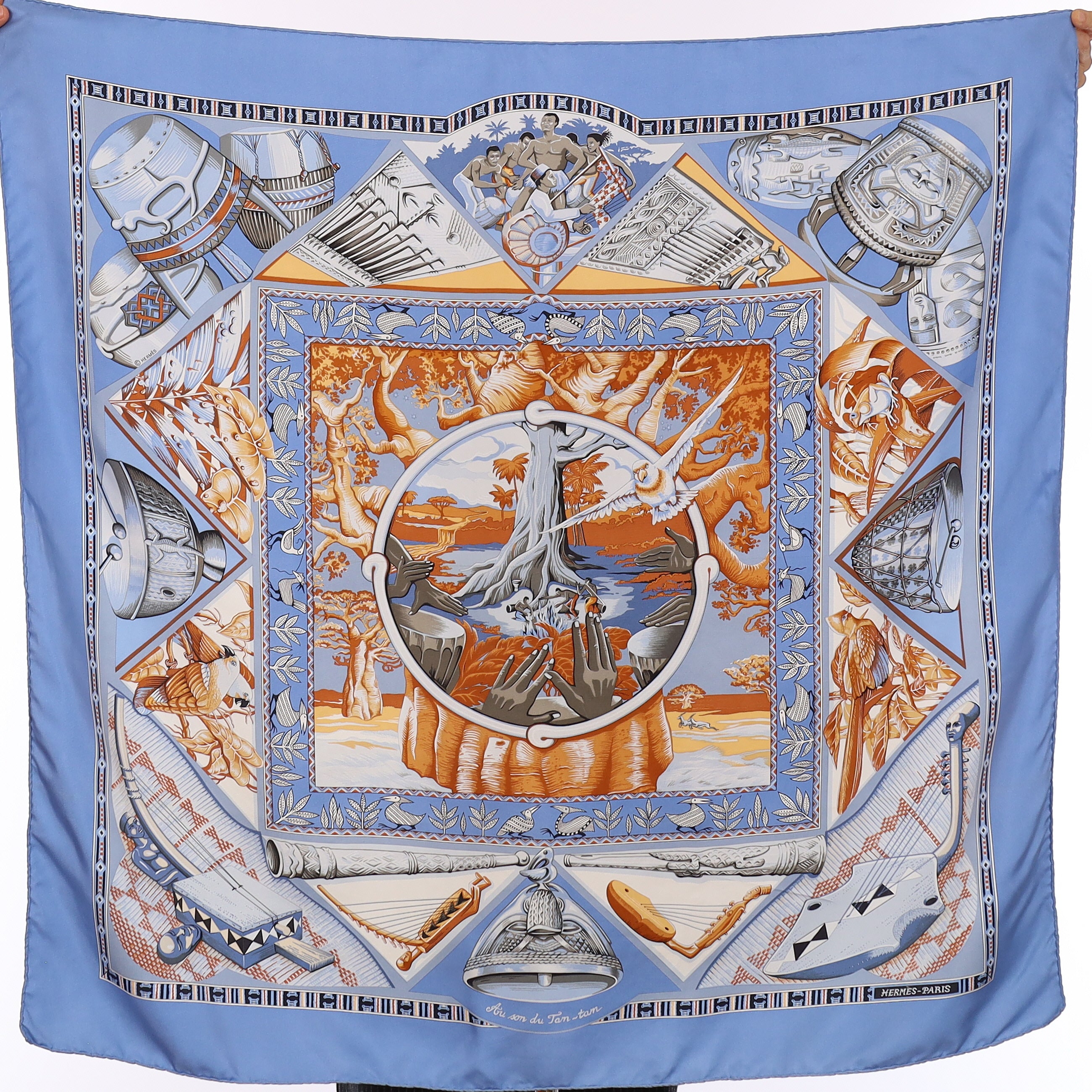 Hermès Au Son du Tam-Tam Silk Scarf