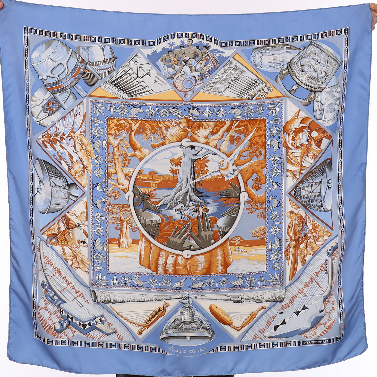 Hermès Au Son du Tam-Tam Silk Scarf