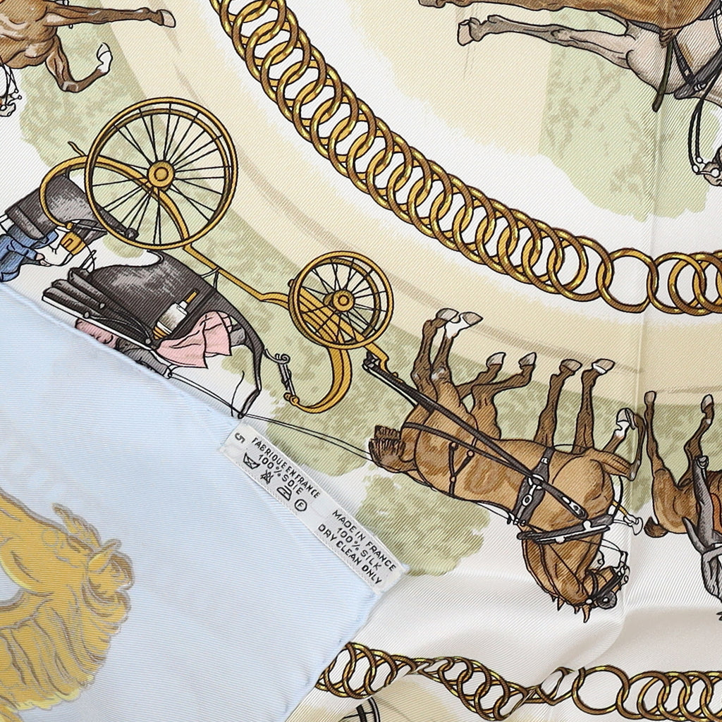 Brand New Boxed Hermès La Promenade de Longchamps Silk Scarf