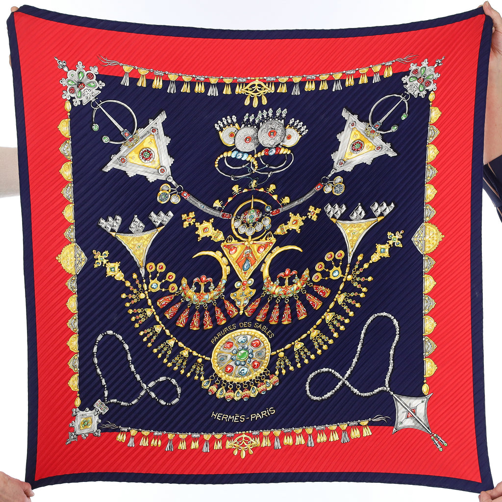 Hermès Parures des Sables Plisse Silk Scarf