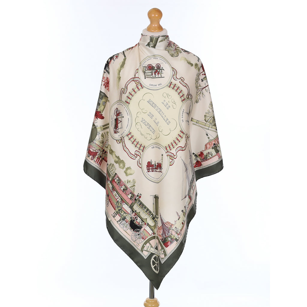 Hermès Les Merveilles de la Vapeur Silk Scarf Rare