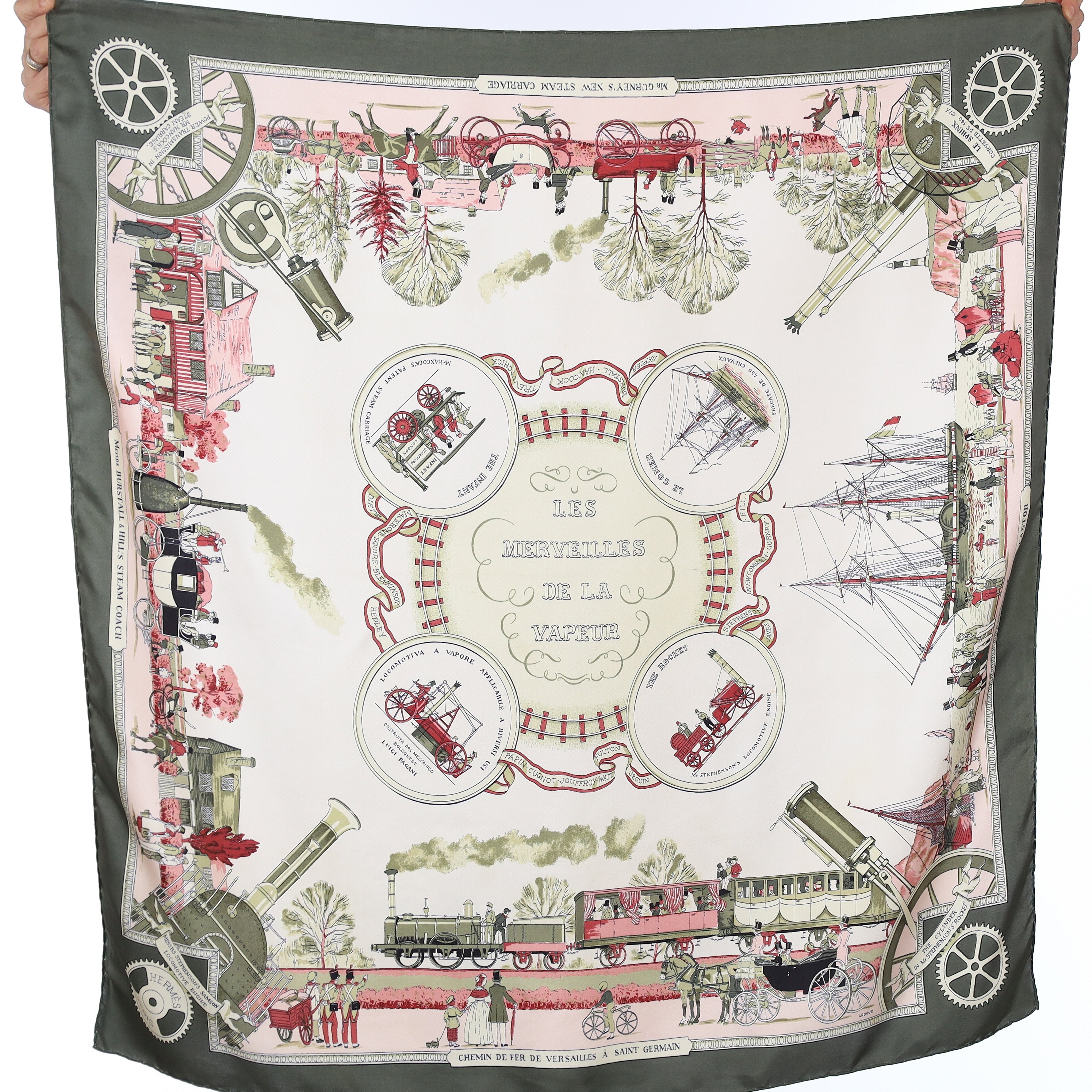 Hermès Les Merveilles de la Vapeur Silk Scarf Rare