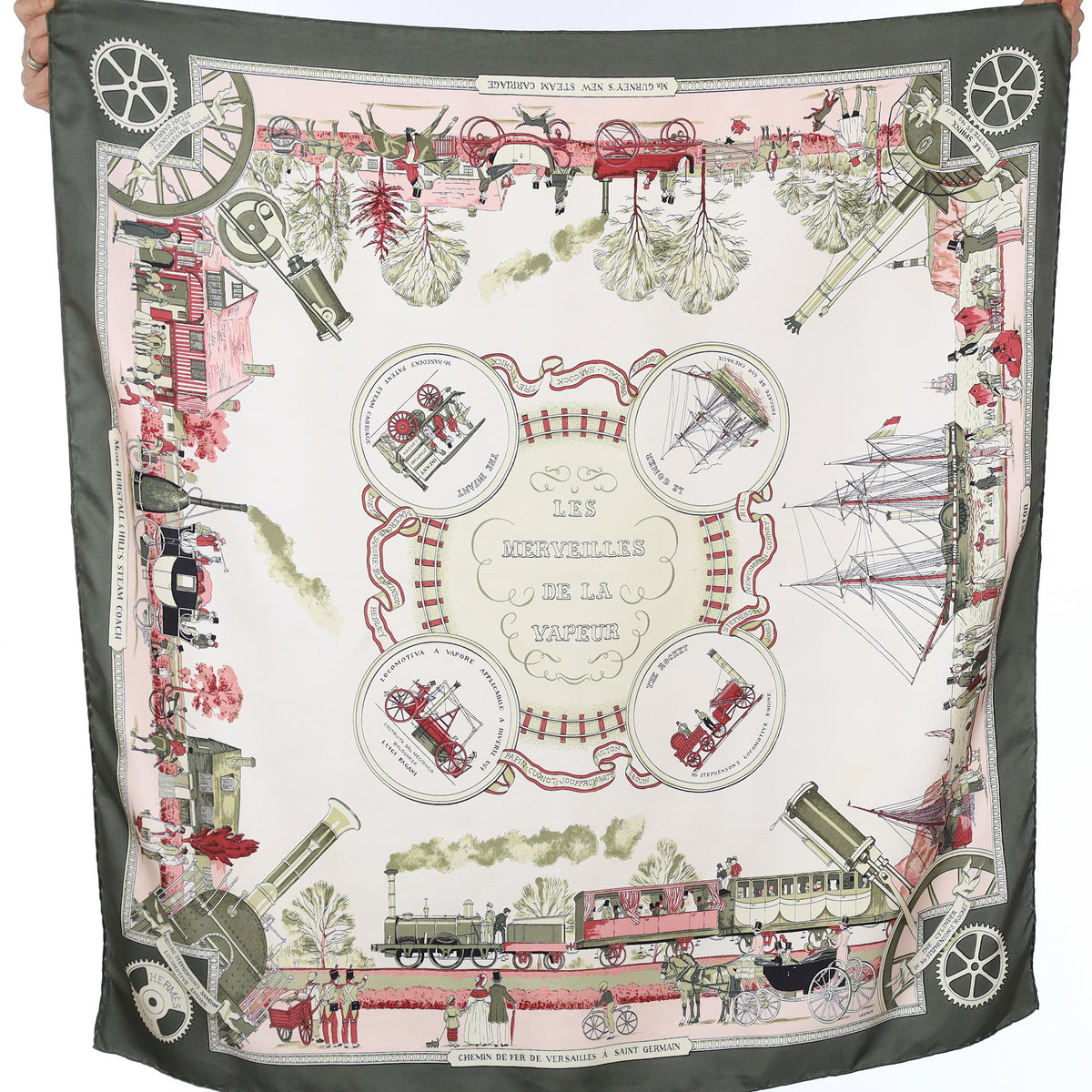 Hermès Les Merveilles de la Vapeur Silk Scarf Rare