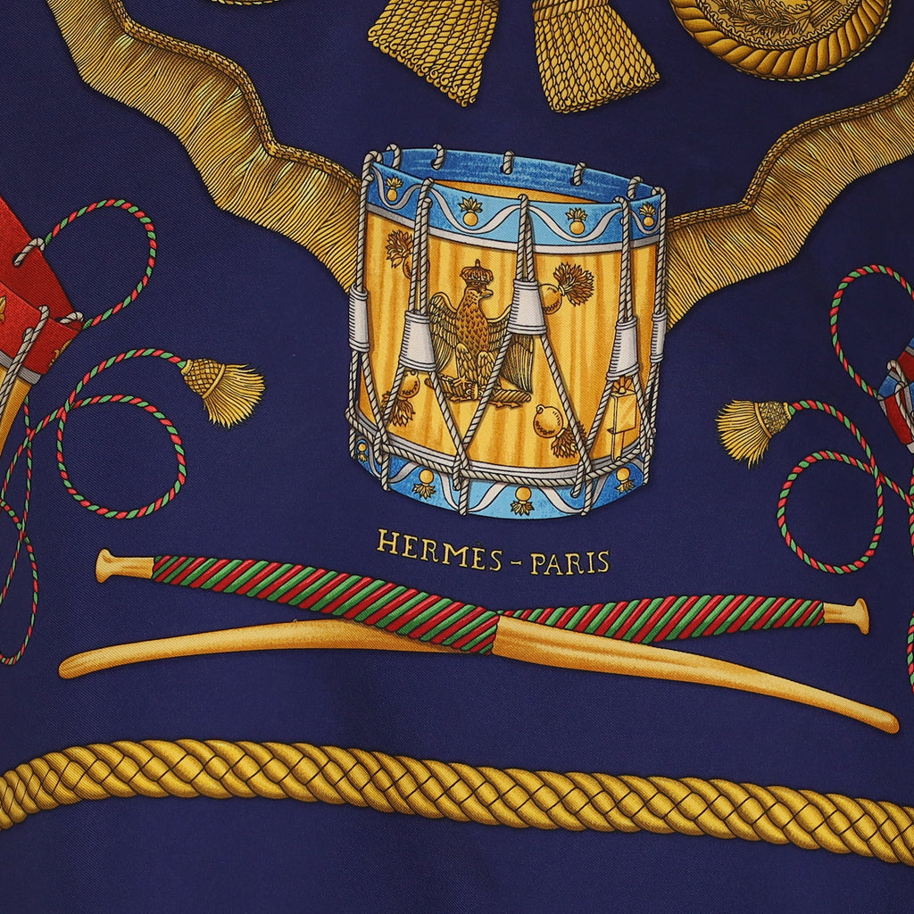 Hermès Les Tambours Silk Scarf