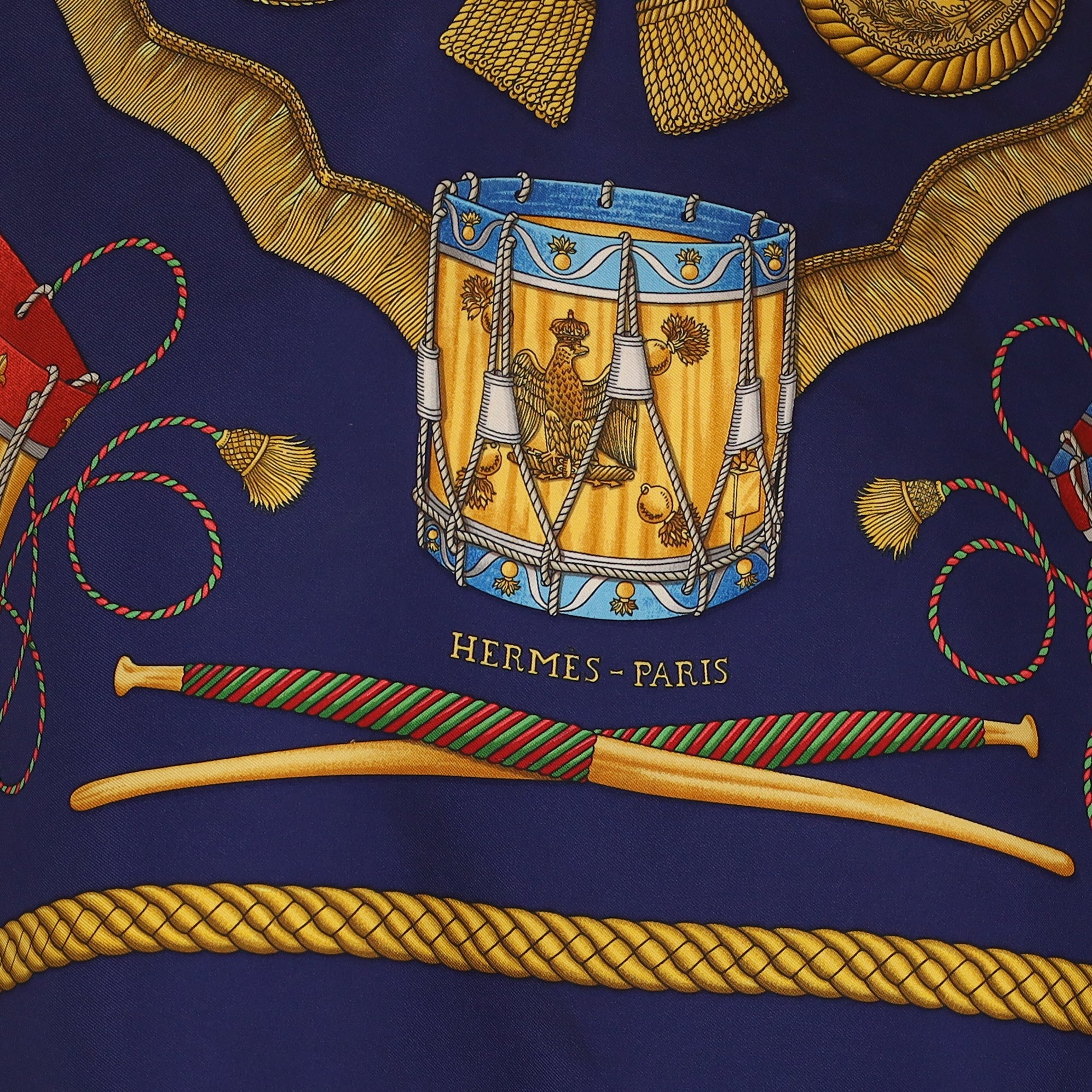 Hermès Les Tambours Silk Scarf