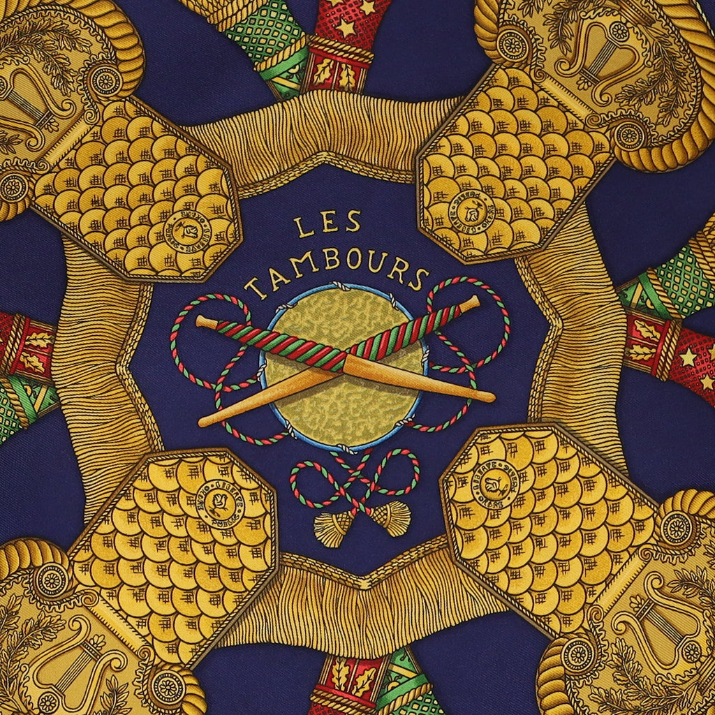 Hermès Les Tambours Silk Scarf