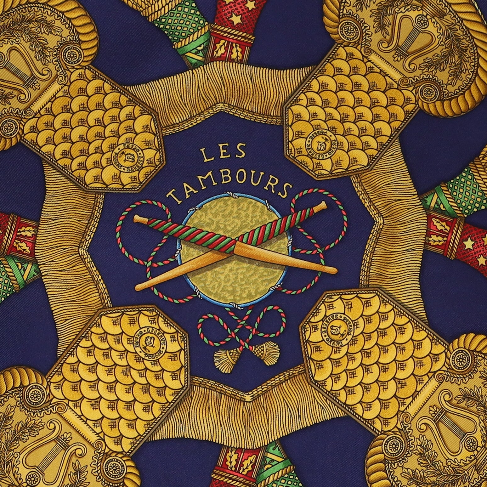 Hermès Les Tambours Silk Scarf