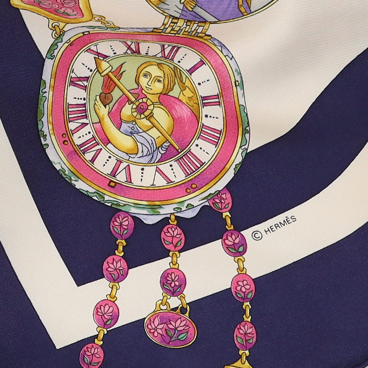 Hermès Parmi Les Fleurs Je Compte les Heures Silk Scarf