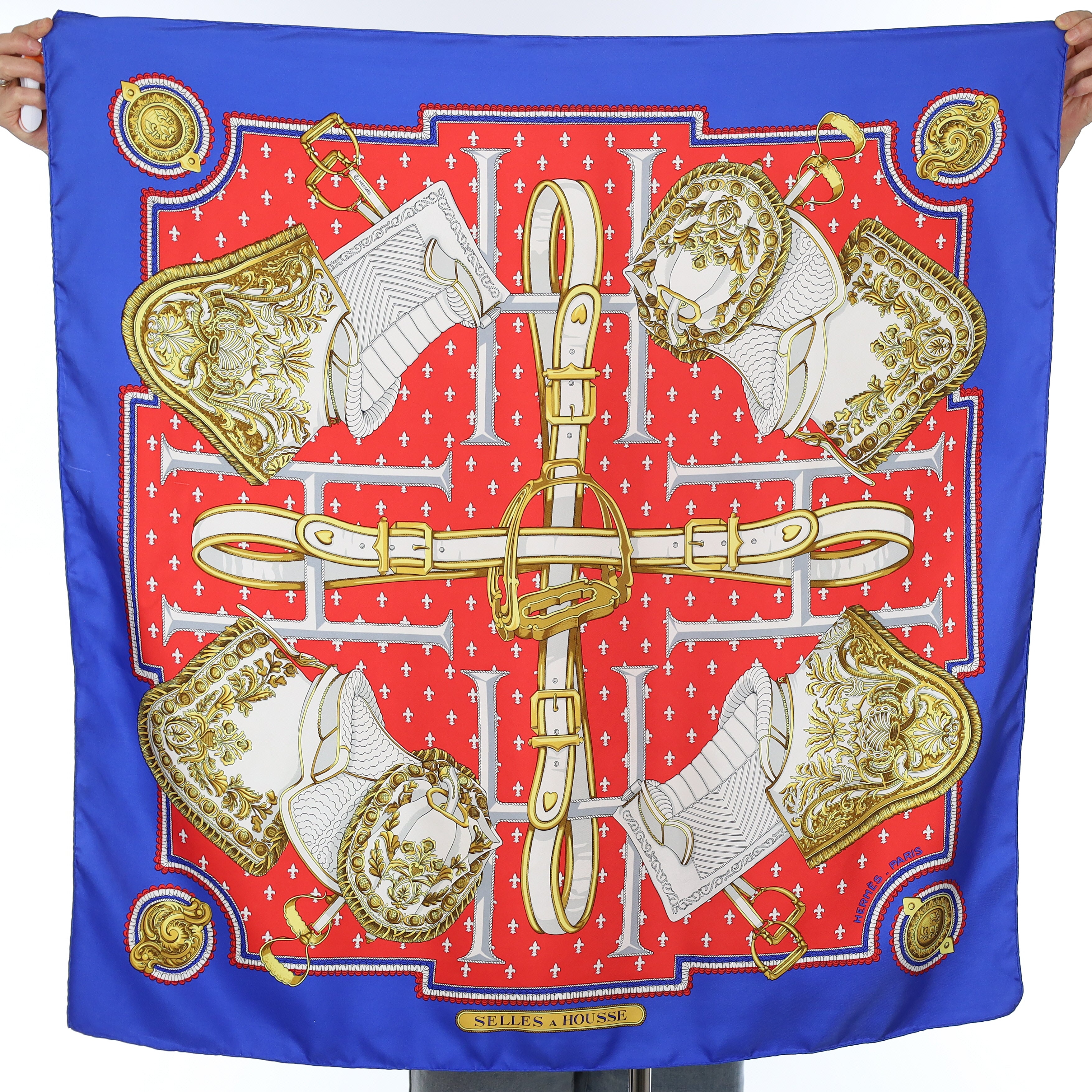 Hermès Selles a Housse Silk Scarf