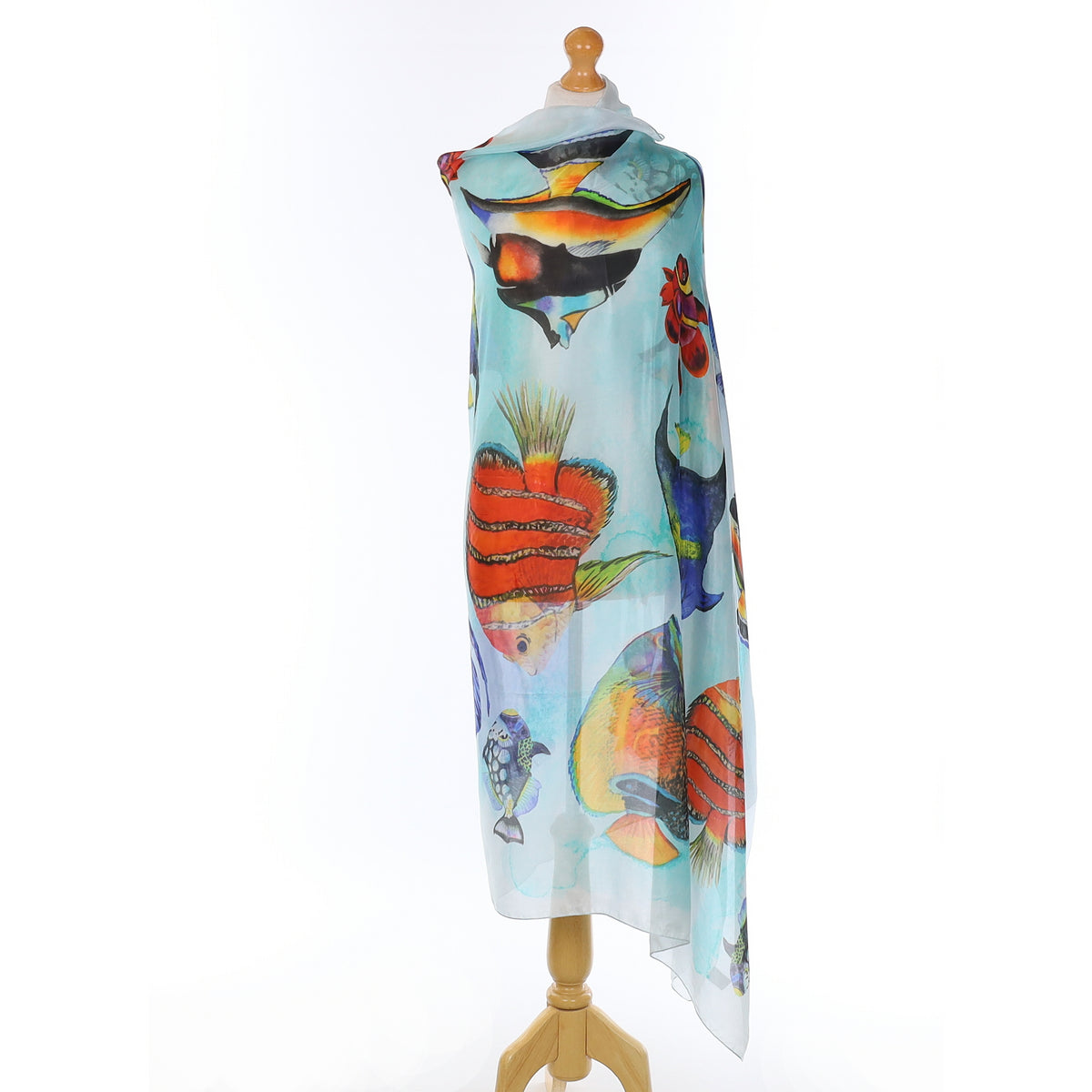 Tropical Fish Silk Shawl