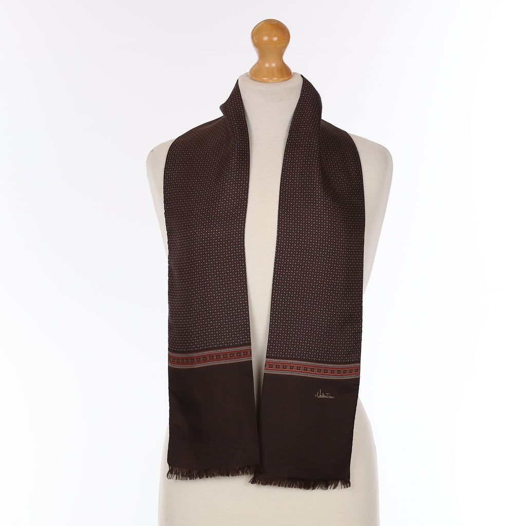 Men's Pristine Valentino Dark Chocolate Silk Scarf