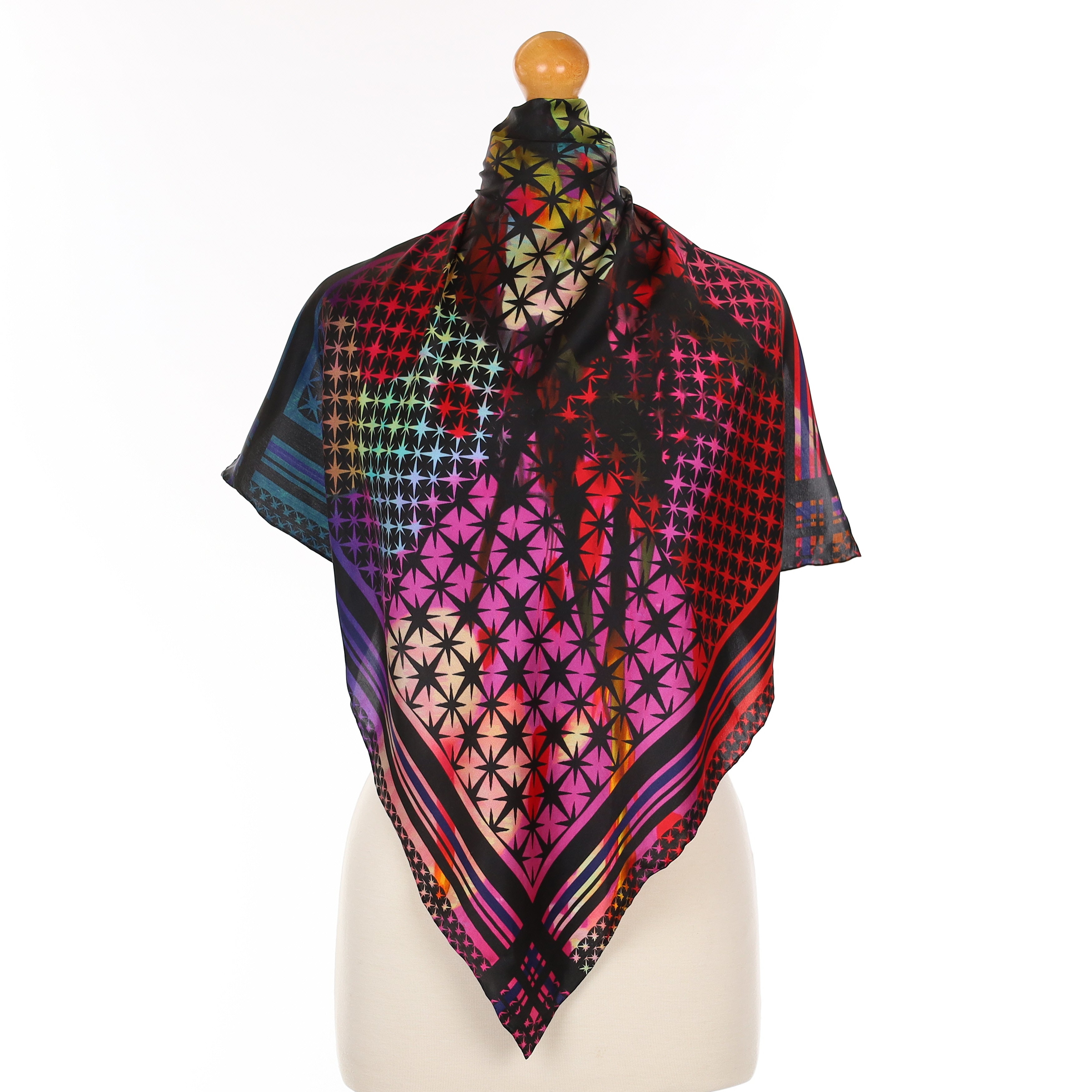 Beck Sondergaard Multicolour Star Pattern Silk Scarf