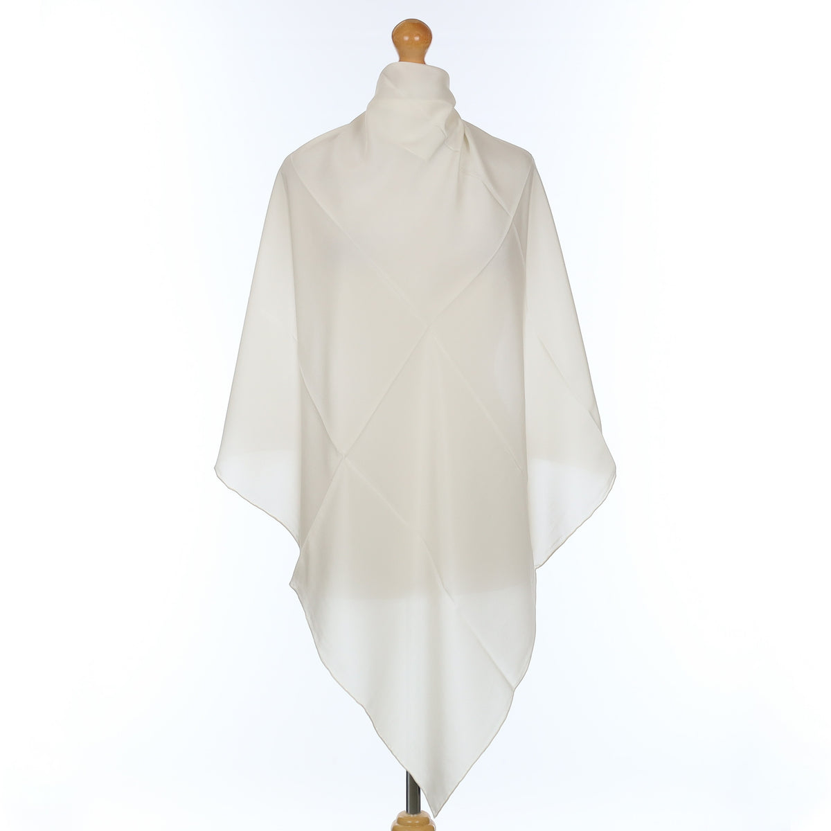 Classic Plain Ivory Silk Scarf
