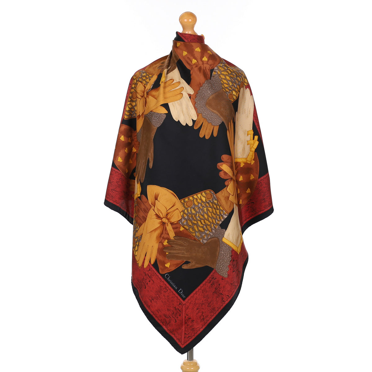 Christian Dior Glove Design Silk Scarf