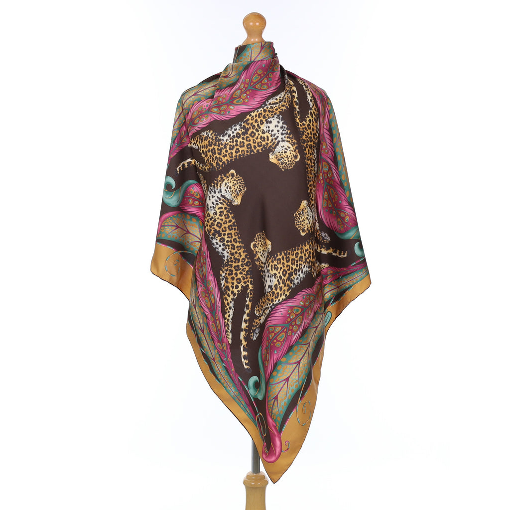 Pristine Salvatore Ferragamo Leopard Silk Scarf