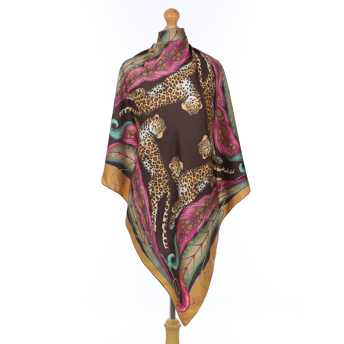Pristine Salvatore Ferragamo Leopard Silk Scarf