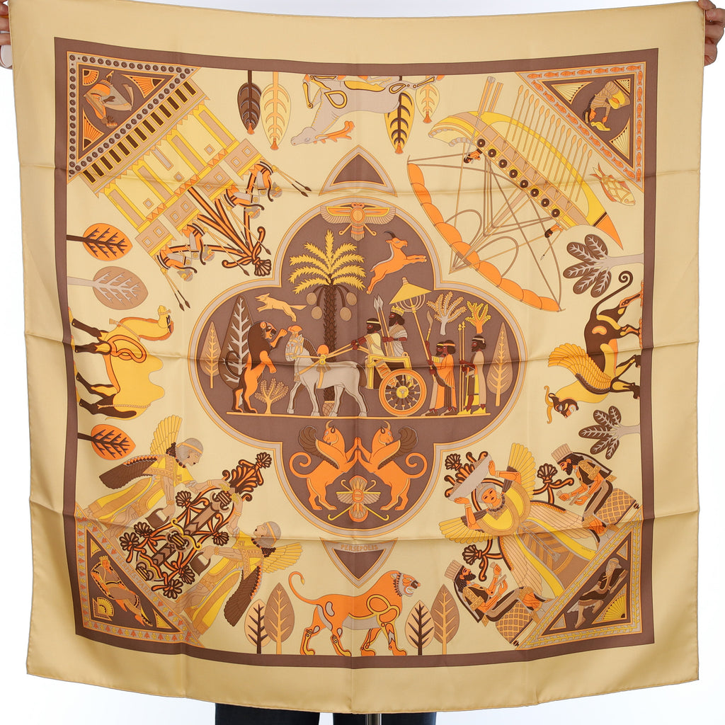 Brand New Boxed Hermès Persepolis Vintage Silk Scarf