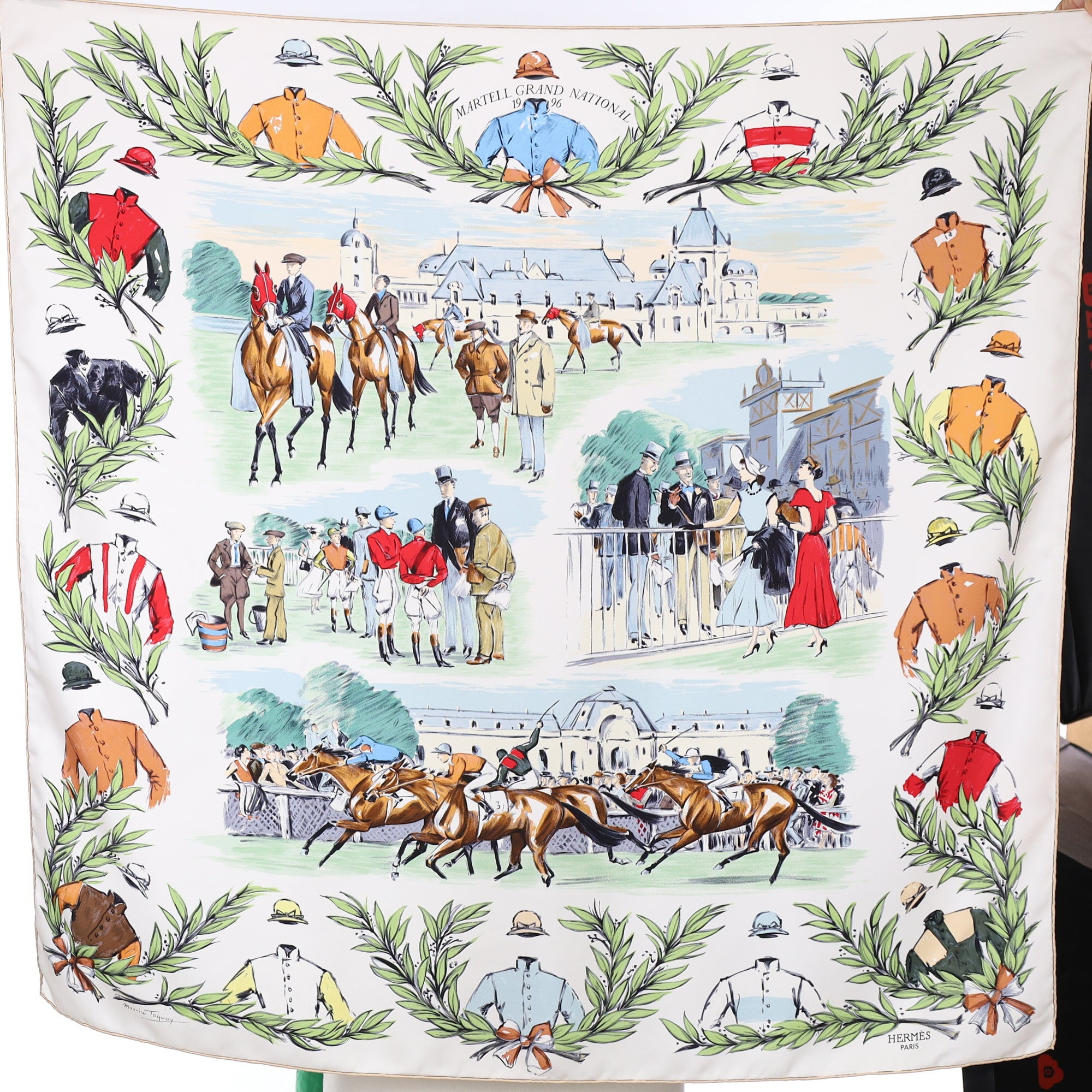 Pristine Hermès Martell Grand National 1996 Silk Scarf Rare