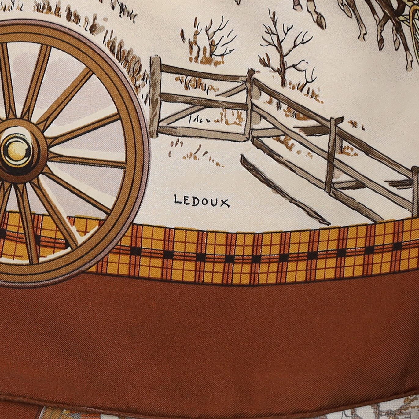 Hermès L'hiver en Poste Silk Scarf