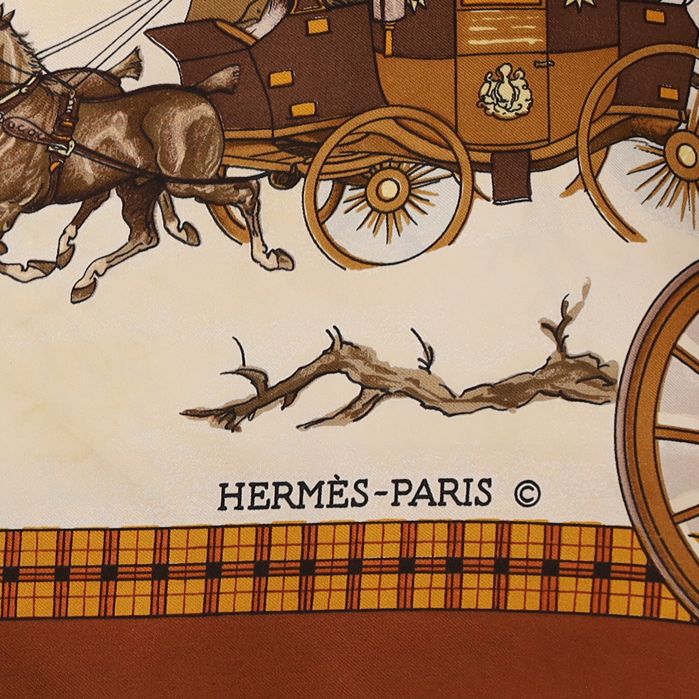 Hermès L'hiver en Poste Silk Scarf