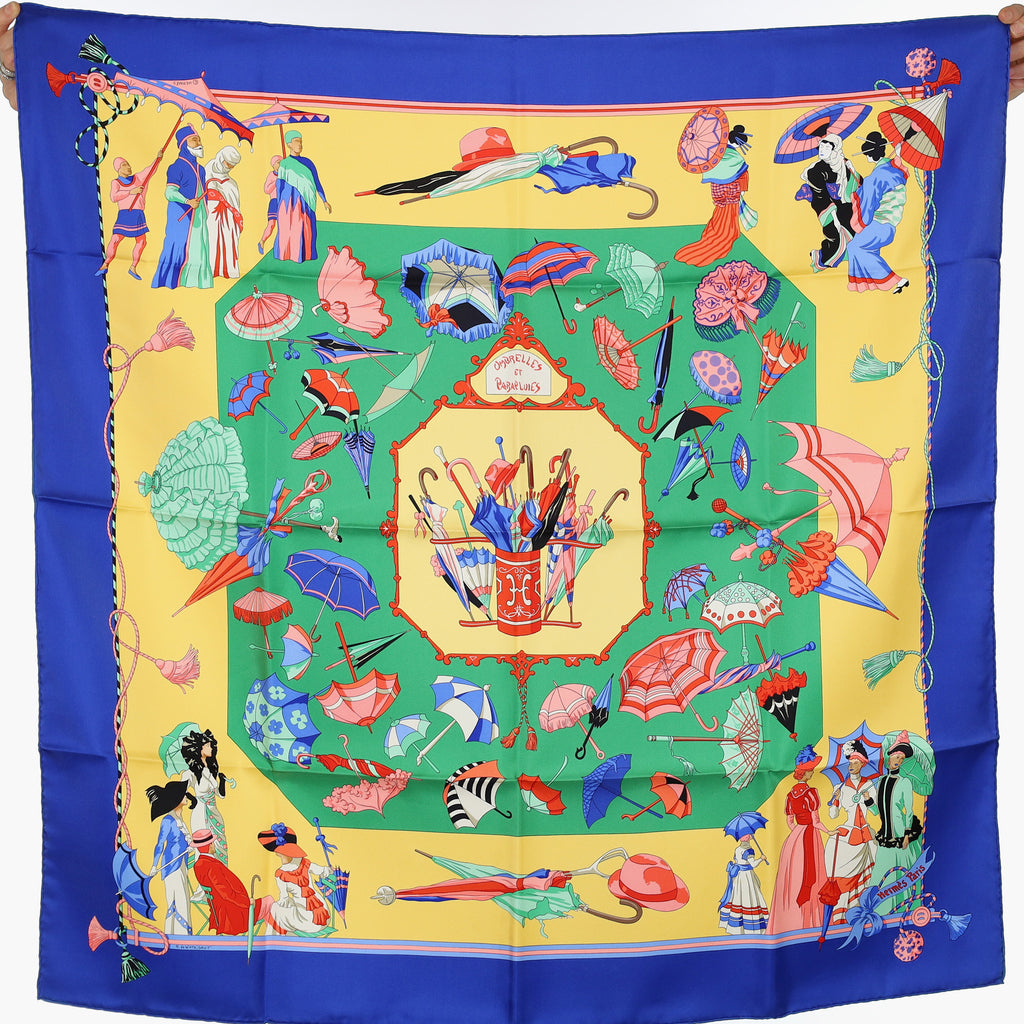 Brand New Boxed Hermès Ombrelles et Parapluies Silk Scarf Rare