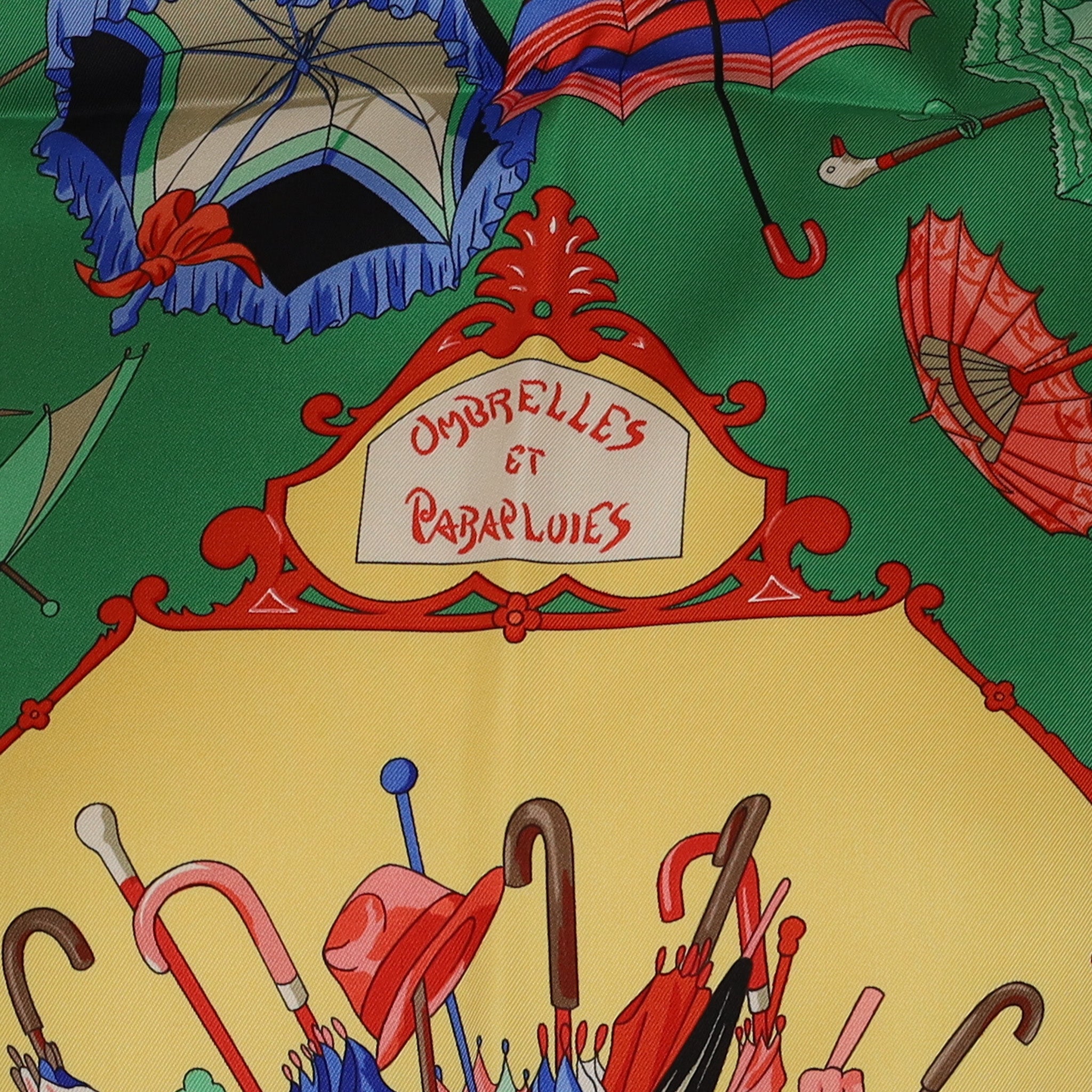 Brand New Boxed Hermès Ombrelles et Parapluies Silk Scarf Rare
