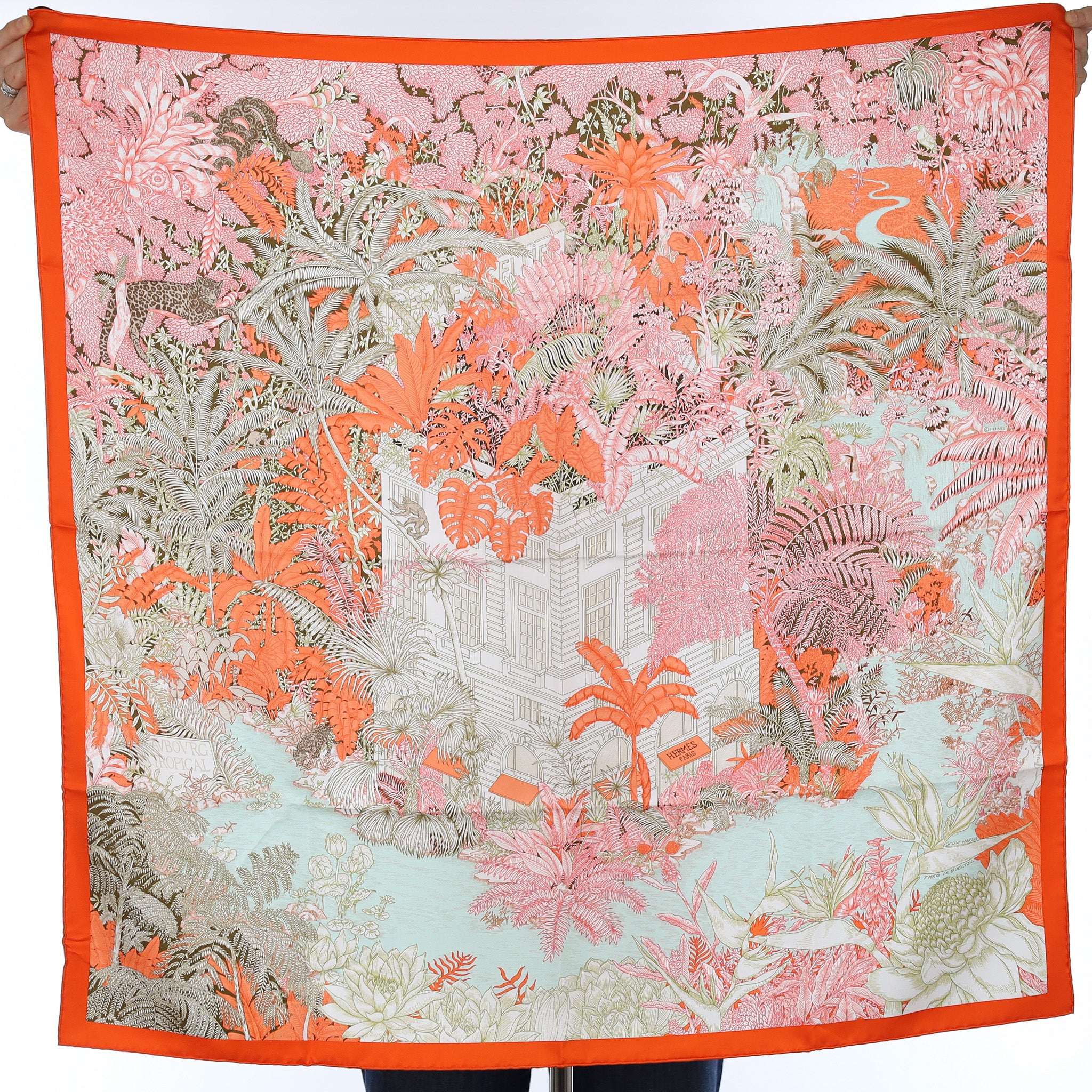 Brand New Boxed Hermès Faubourg Tropical Silk Scarf