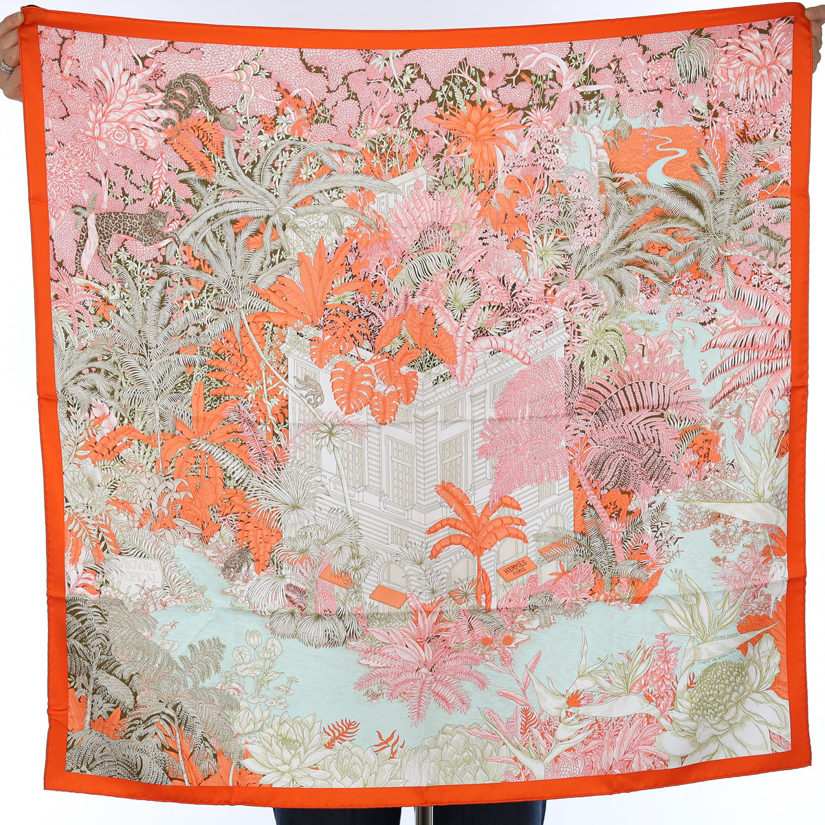 Brand New Boxed Hermès Faubourg Tropical Silk Scarf